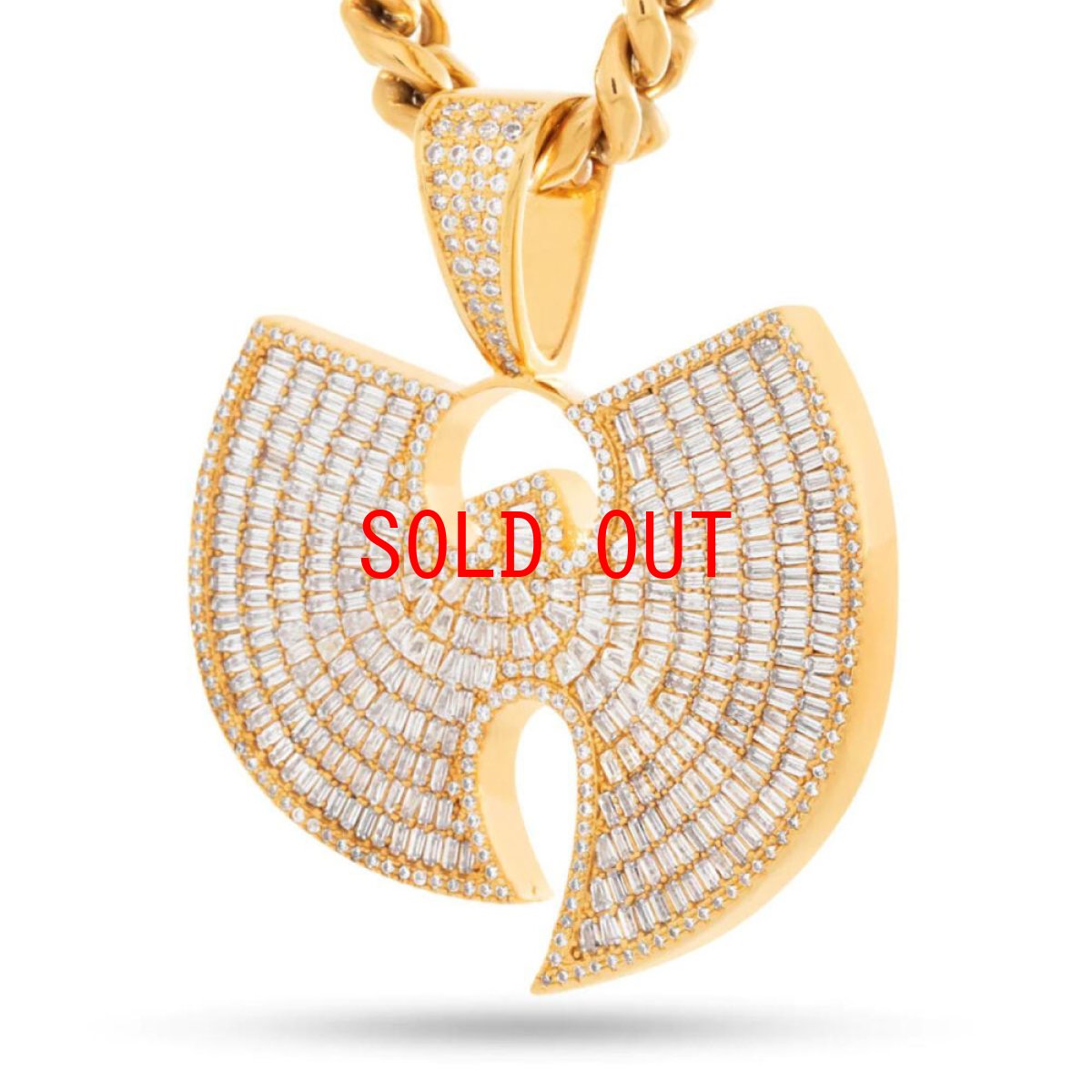 画像1: x WuTang Clan Logo Necklace ウータンクラン コラボ ロゴ チェーン ネックレス ゴールド (1)