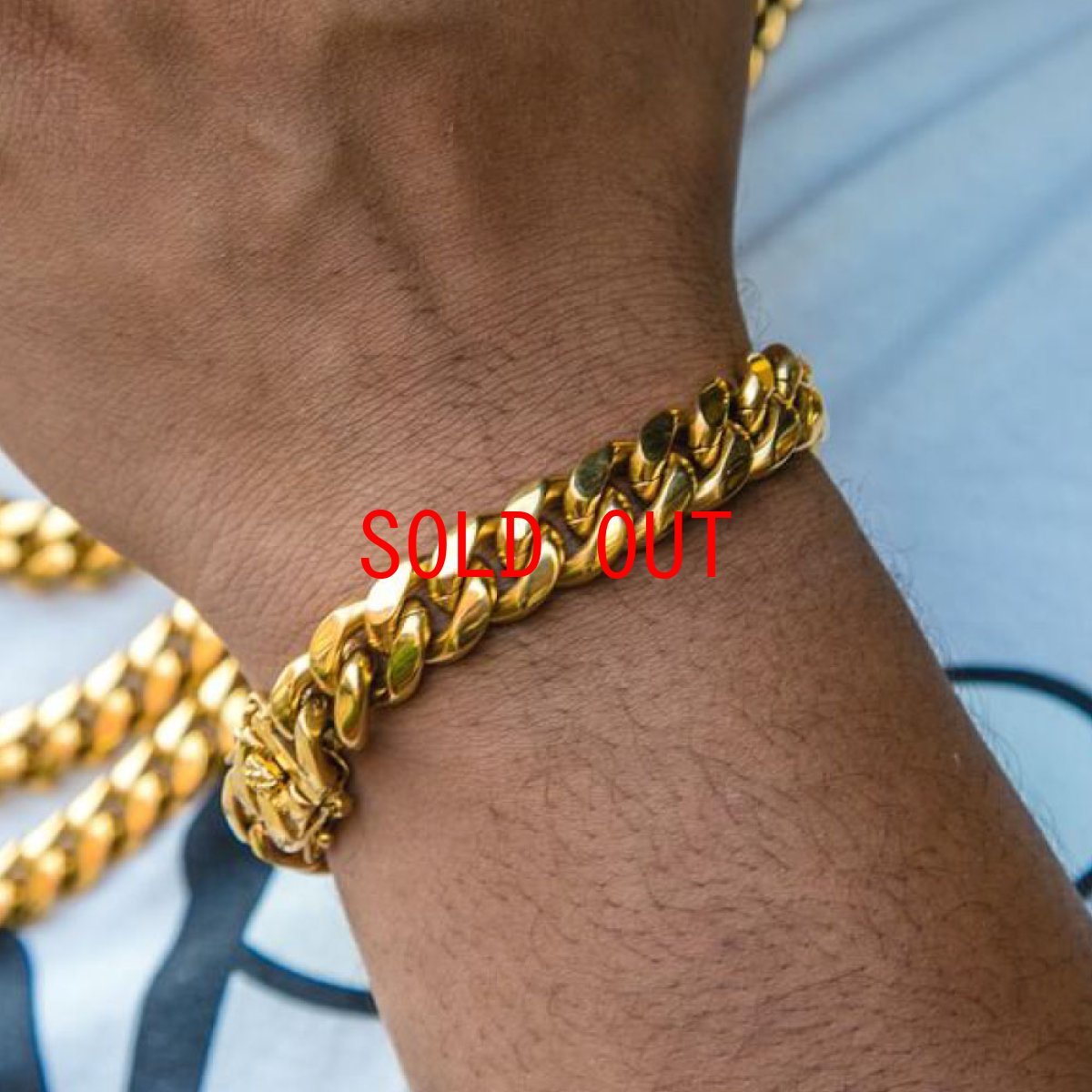 画像7: Miami Cuban Link Gold Bracelet 12mm ブレスレット ゴールド (7)