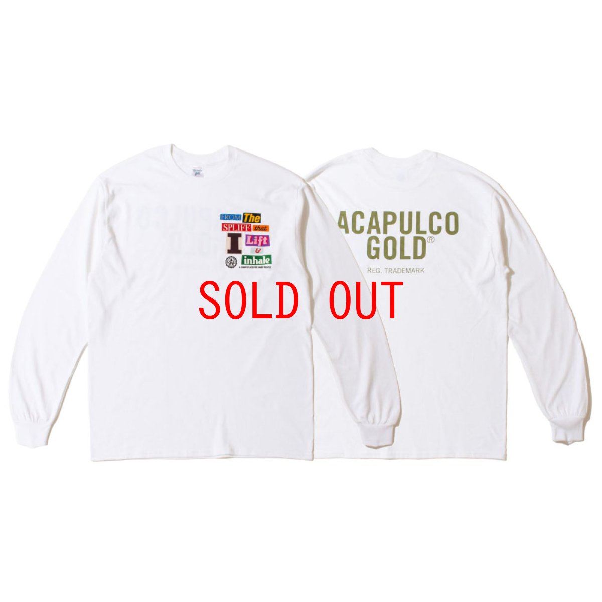 画像1: Get High L/S Tee White 長袖 Tシャツ (1)