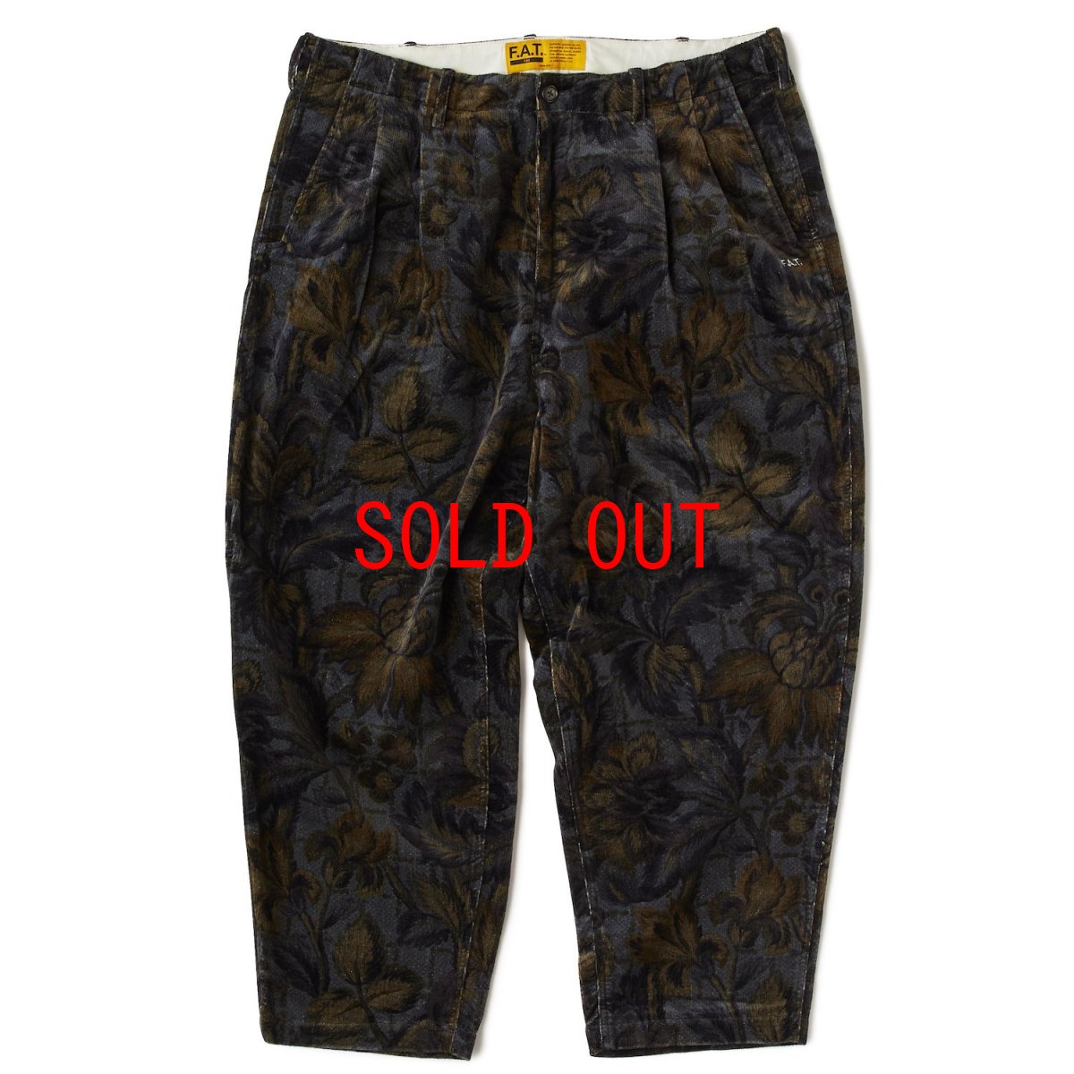 画像2: TERARDEN Wide Pants ワイド ボタニカル リブレスコール ワイド パンツ セットアップ (2)