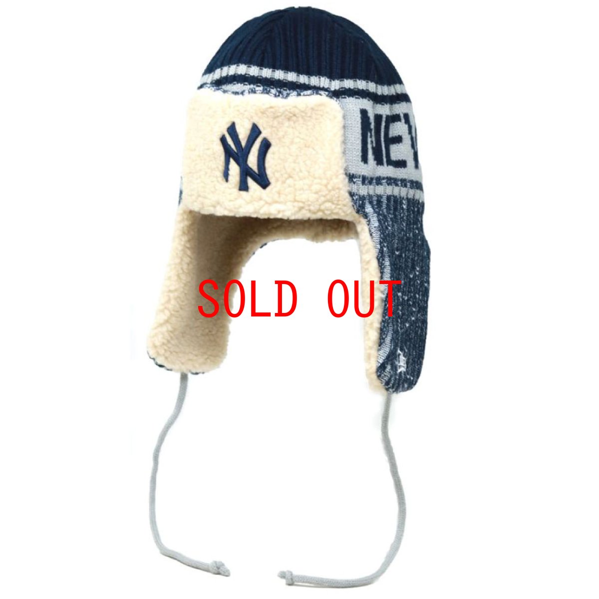 画像2: MLB New York Yankees Knit Trapper ニューヨーク・ヤンキース ニット トラッパー キャップ 帽子 (2)