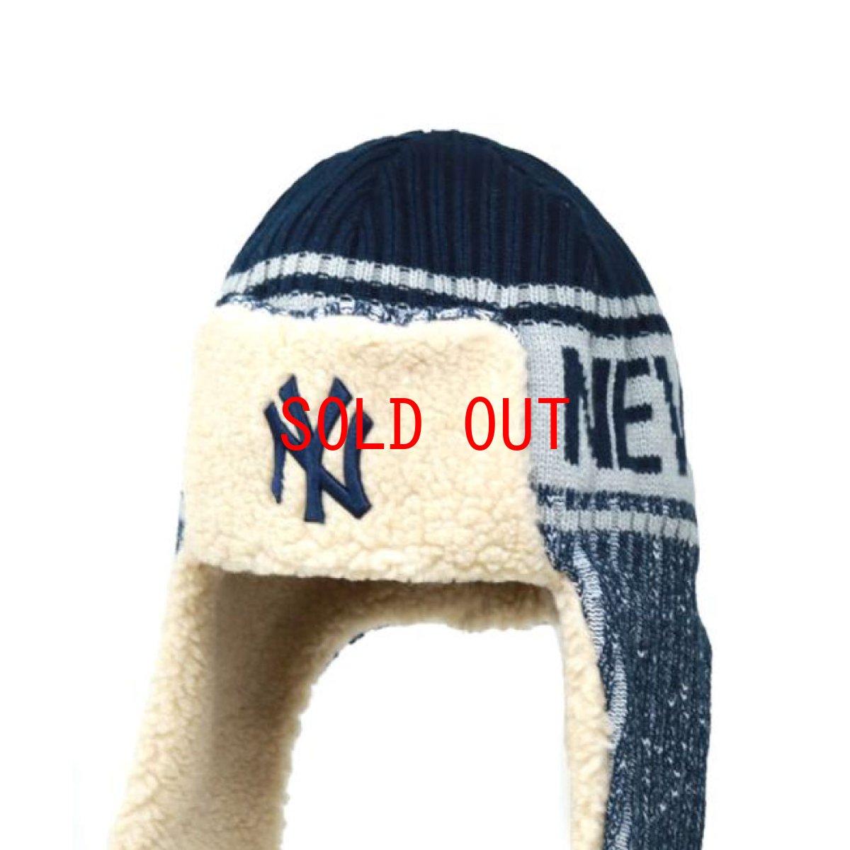 画像4: MLB New York Yankees Knit Trapper ニューヨーク・ヤンキース ニット トラッパー キャップ 帽子 (4)