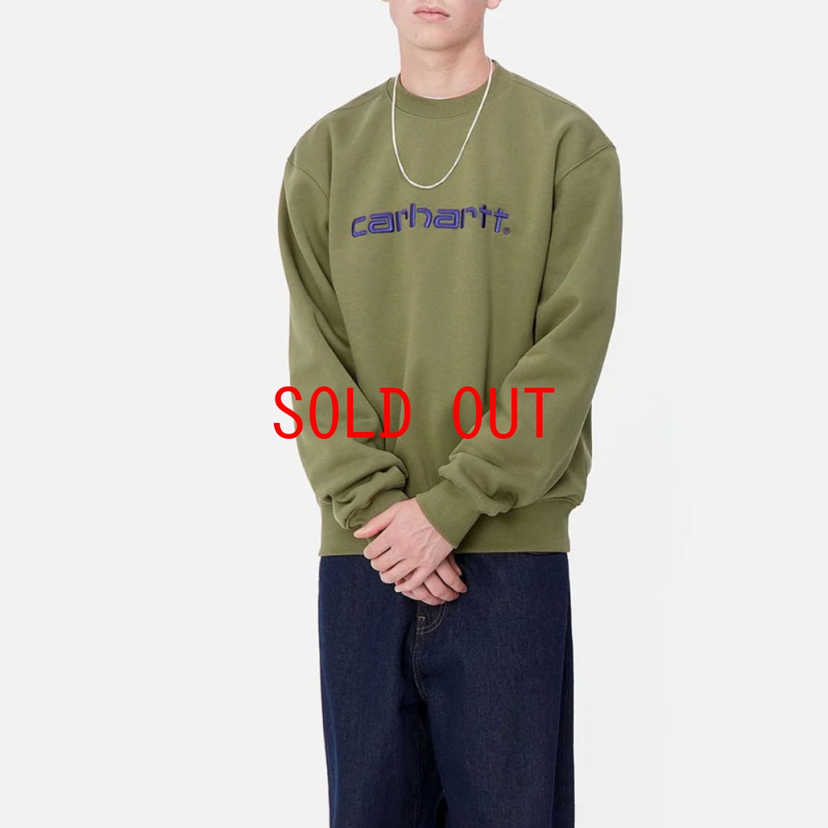 画像1: Logo Crewneck Sweat Capulet Green カーハート クルーネック スウェット シャツ (1)