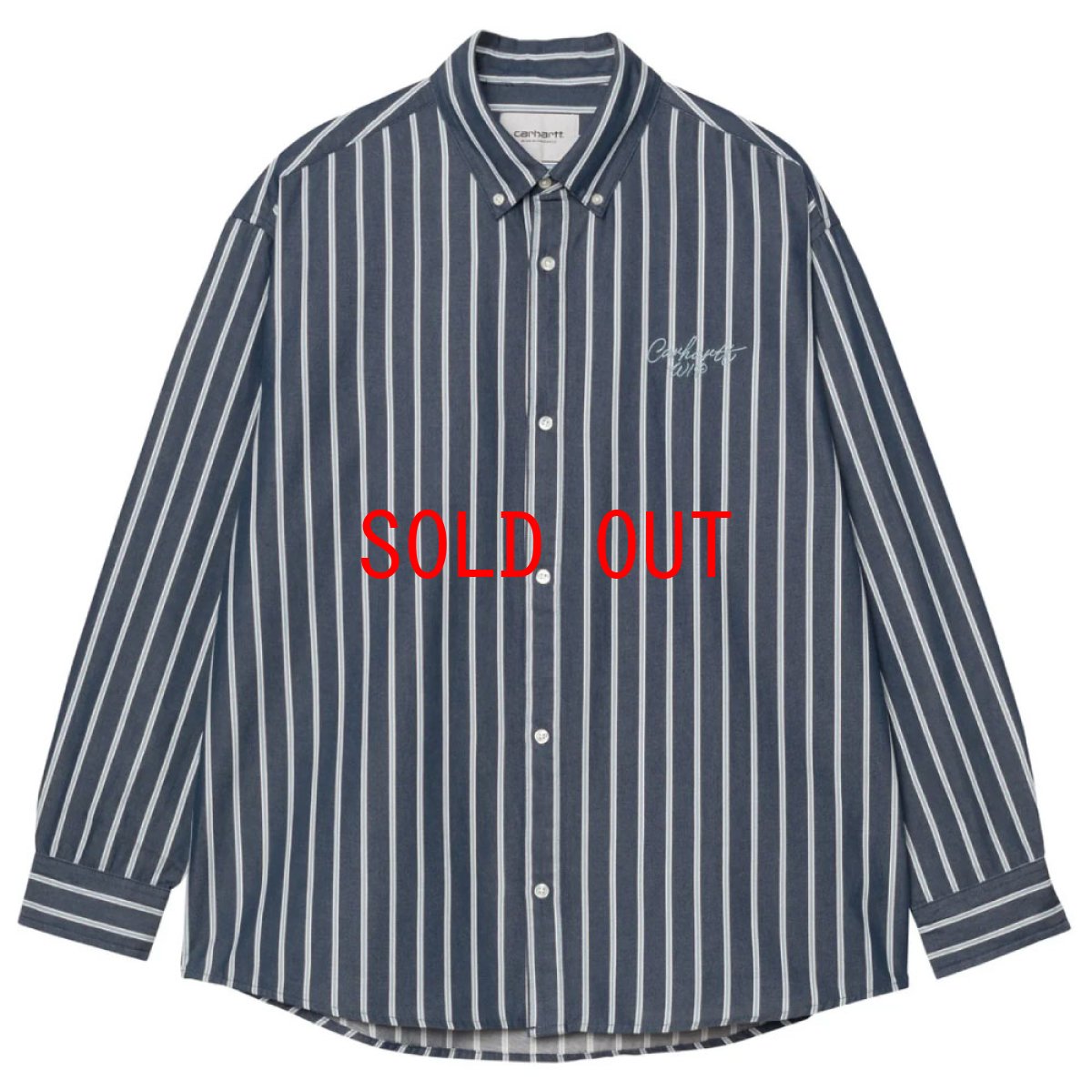 画像2: Signature Betz Stripe L/S Shirts Air Force Blue 長袖 ストライプ シャツ (2)