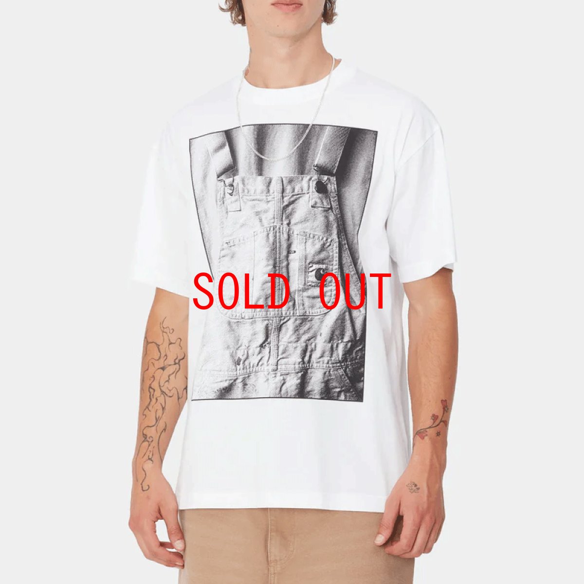 画像3: Bib Overall S/S Tee White 半袖 ビブオーバーオール フォト Tシャツ (3)