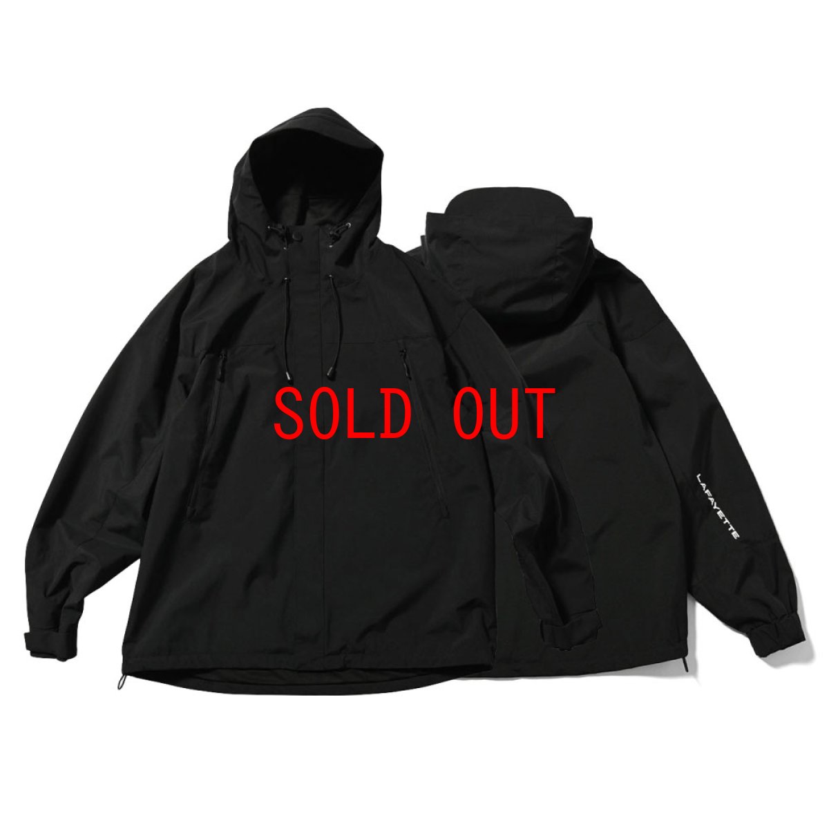 画像1: 2 Layer Polyerter Jacket BLK マウンテン パーカー ナイロン ジャケット (1)