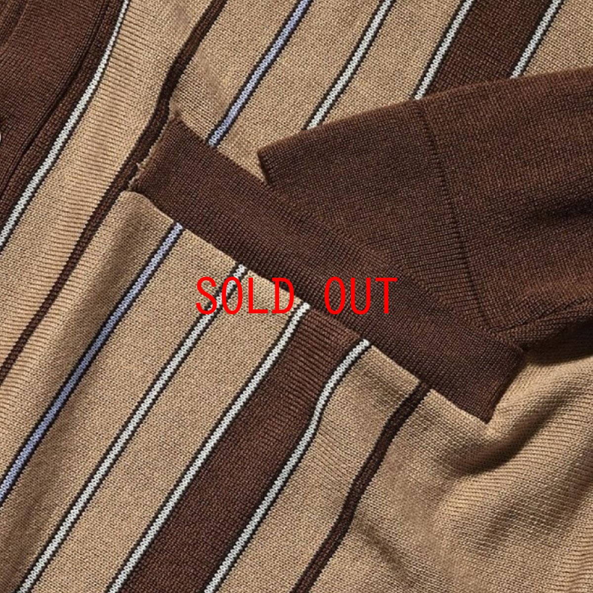 画像6: Striped Knit Cardigan BRN ストライプ ニット カーディガン (6)