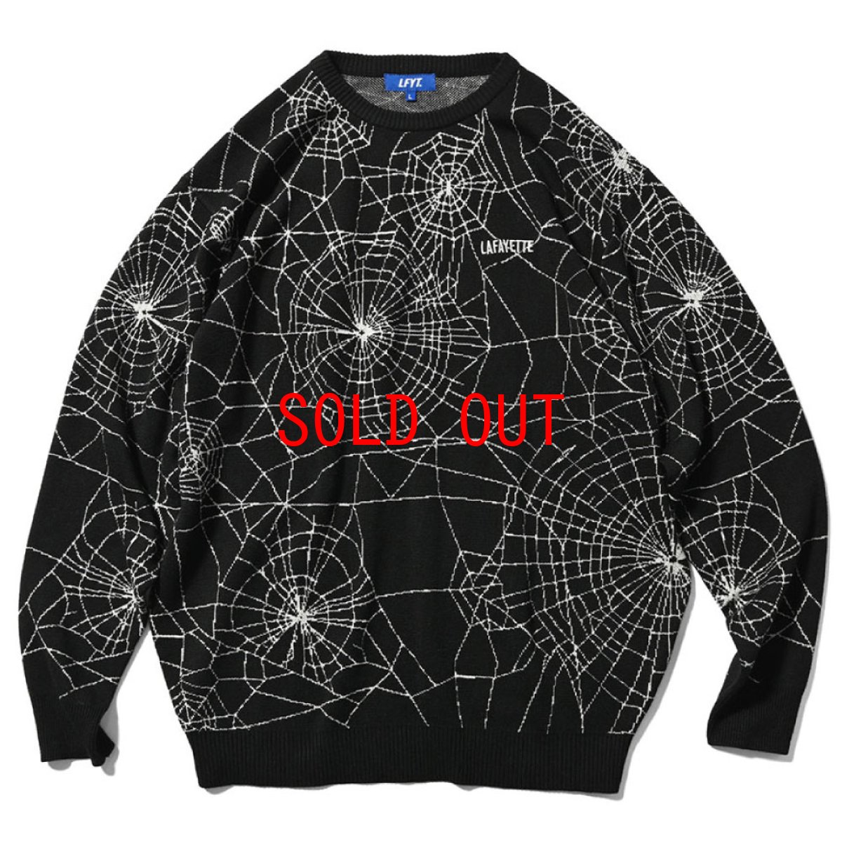 画像1: Spiderweb Knit Sweater BLK スパイダーウェブ ニット セーター (1)
