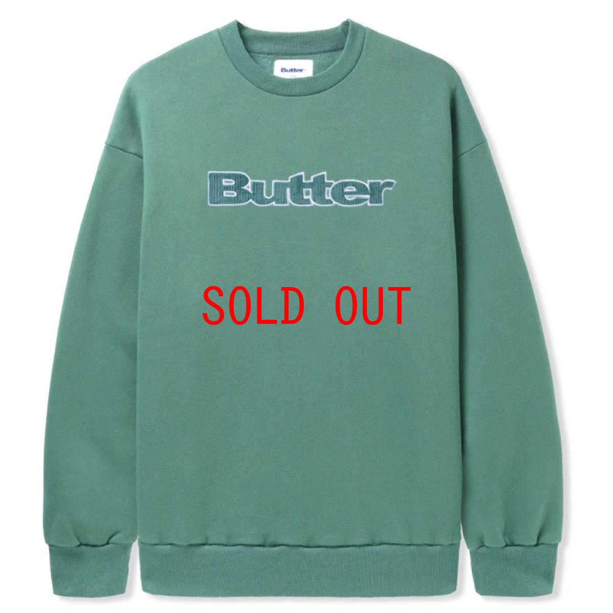 画像1: Cord Logo Crewneck Sweatshirt Rhubard GRN コーデュロイ ロゴ クルーネック スウェット シャツ (1)