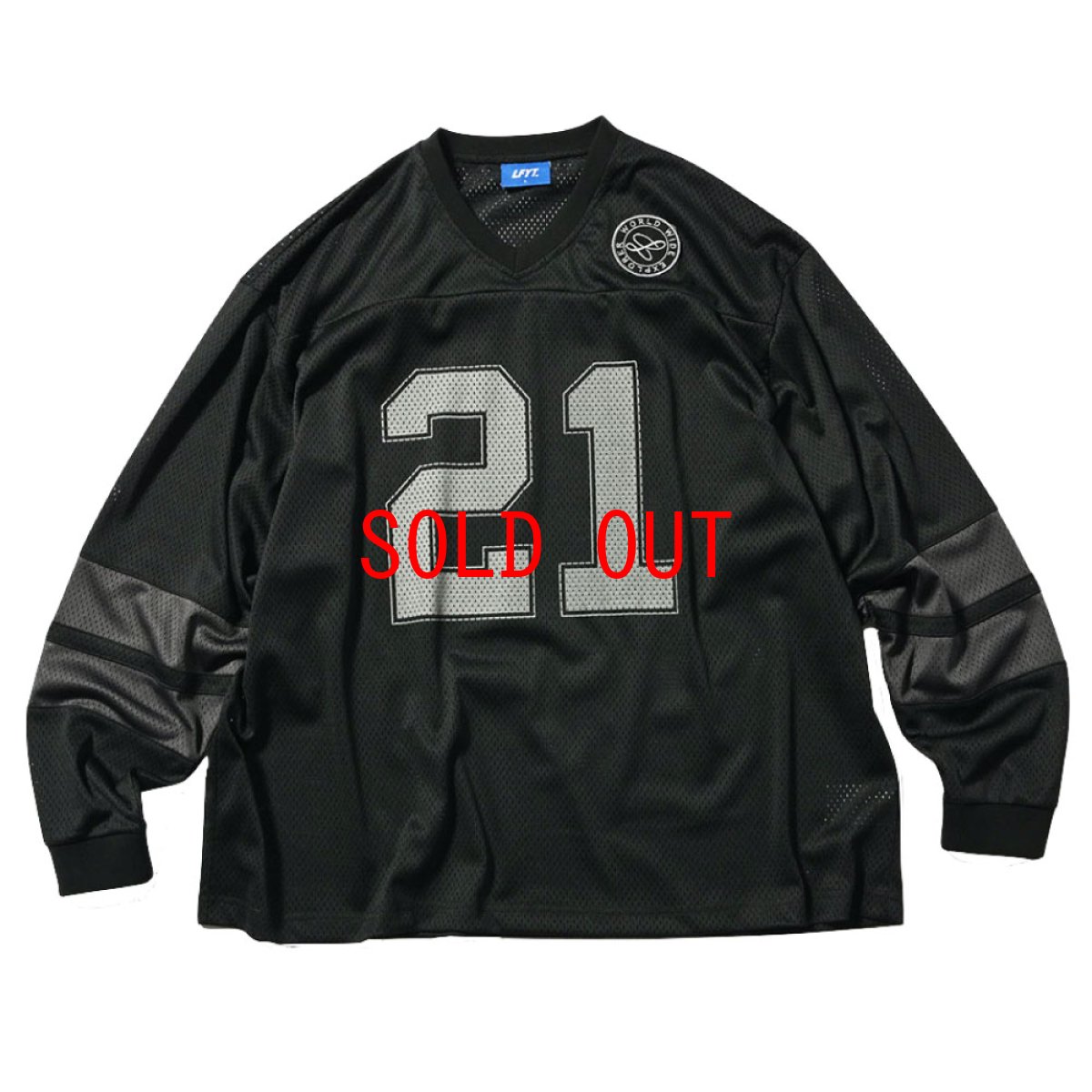 画像2: 21th Anniversary Football Shirt BLK 長袖 Vネック フットボール シャツ (2)