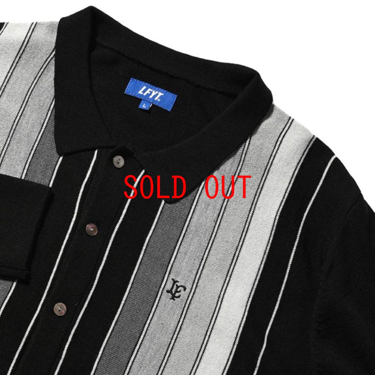 画像6: Striped Knit Cardigan BLK ストライプ ニット カーディガン (6)