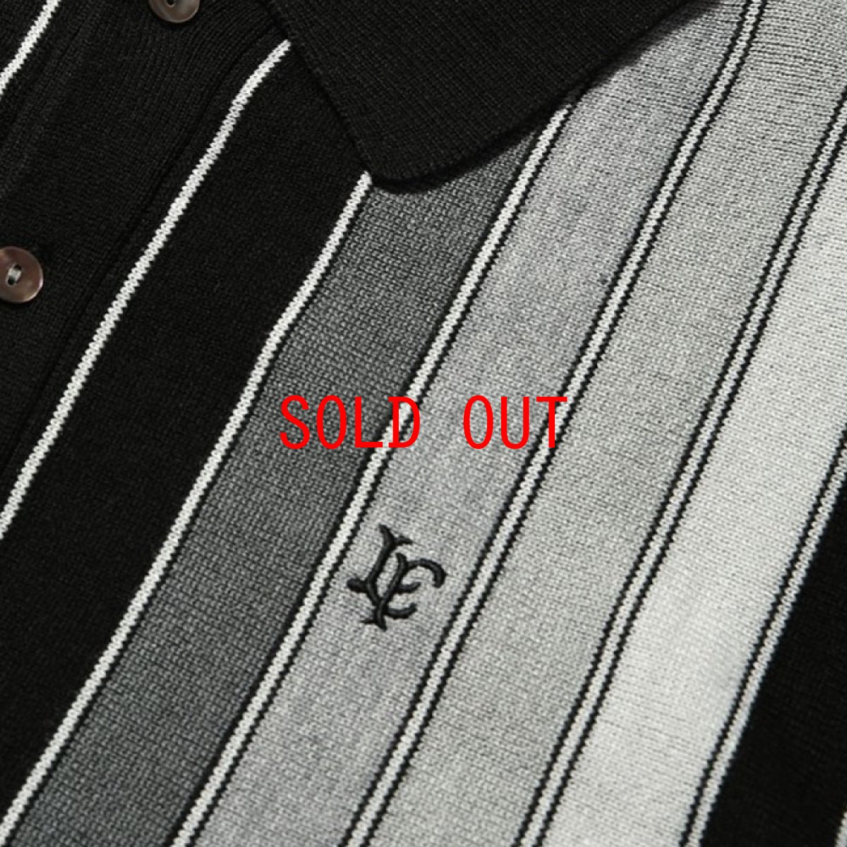 画像4: Striped Knit Cardigan BLK ストライプ ニット カーディガン (4)