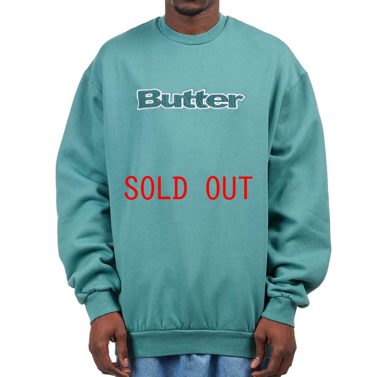 画像2: Cord Logo Crewneck Sweatshirt Rhubard GRN コーデュロイ ロゴ クルーネック スウェット シャツ (2)