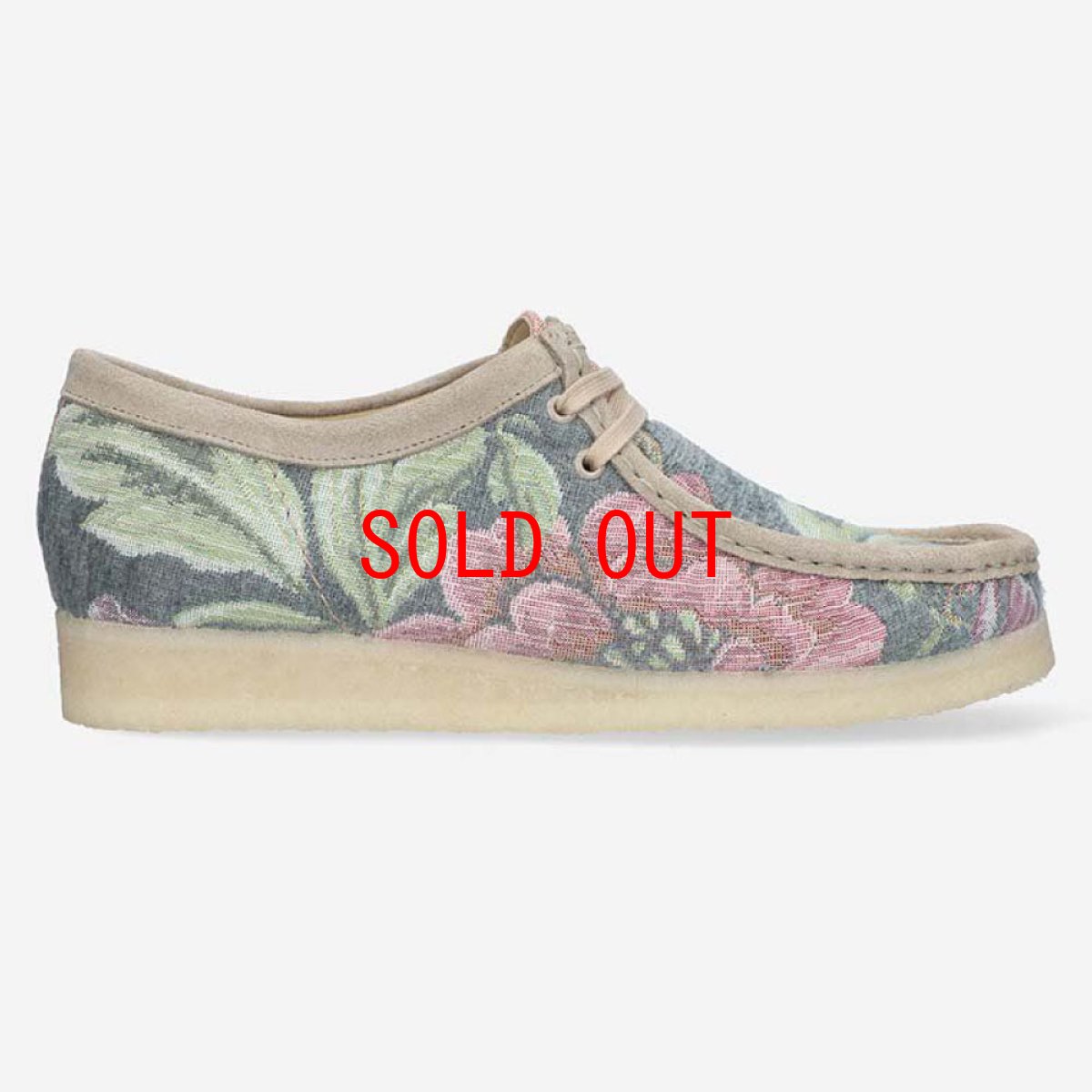 画像11: Wallabee Lo Grey Floral クラークス オリジナルズ ワラビー ロー グレー フローラル スエード クレープソール メンズ (11)