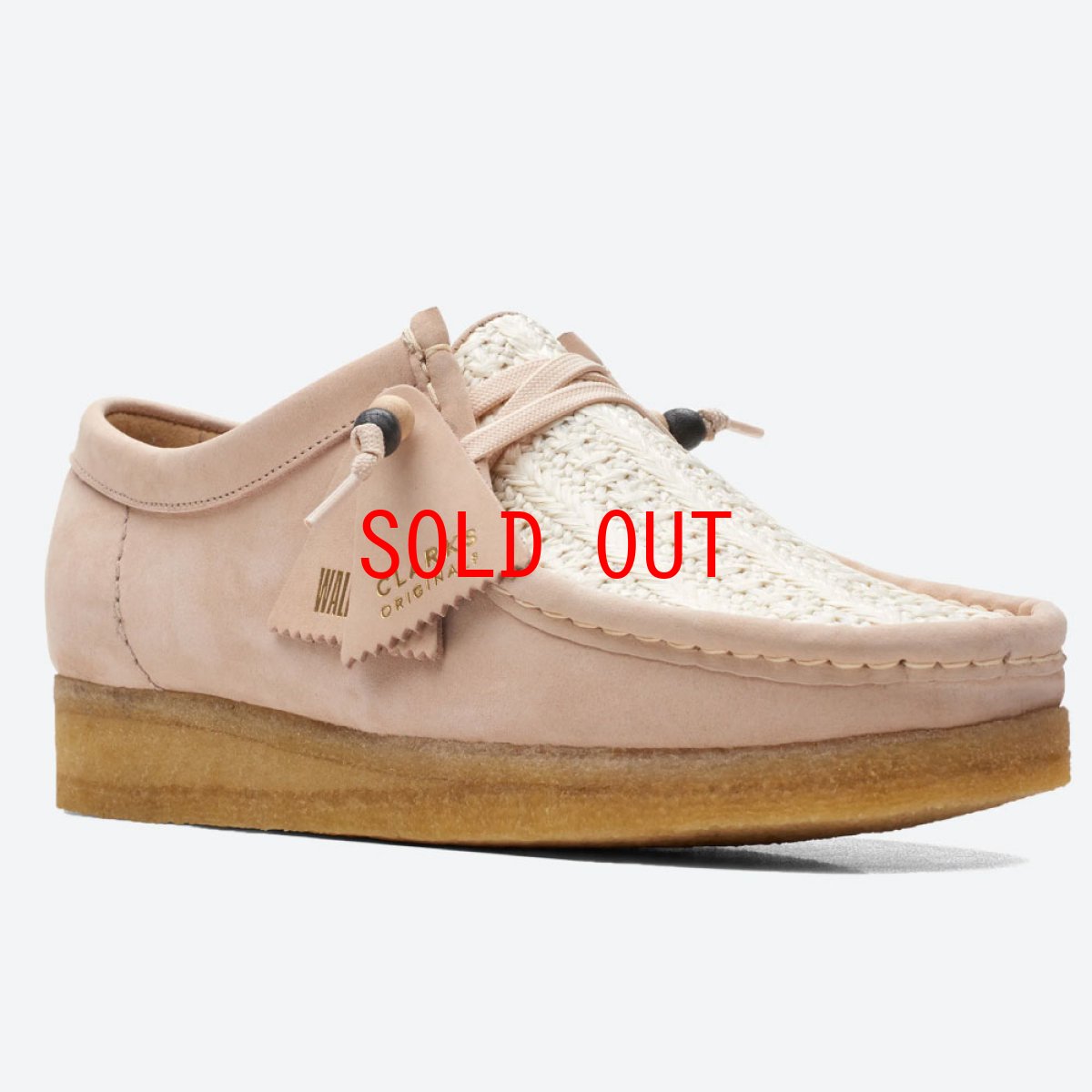 画像1: Wmns Wallabee Lo pink Natural Raffia クラークス オリジナルズ ワラビー ロー ピンク ラフィア レディースシューズ ウィメンズ (1)