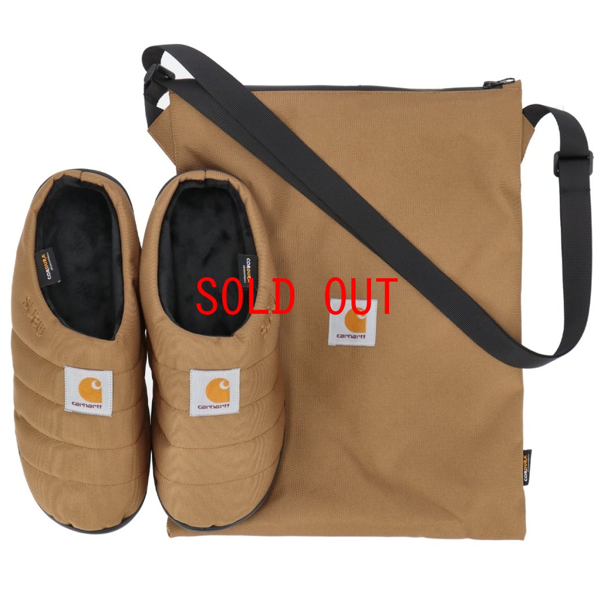 画像1: Subu For Carhartt Wip Cordura Slippers Hamilton Brown スリッパ コラボ リサイクルポリエステル キャリーバッグ付属 (1)