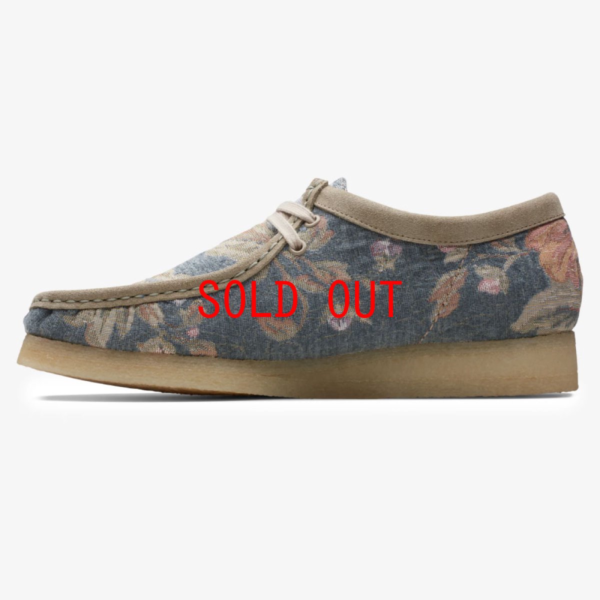 画像6: Wallabee Lo Grey Floral クラークス オリジナルズ ワラビー ロー グレー フローラル スエード クレープソール メンズ (6)