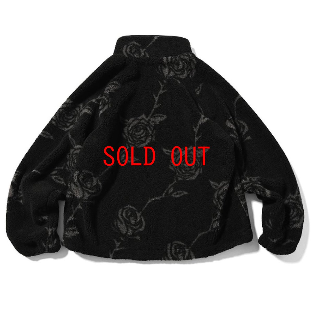 画像2: Rose Allover Patterned Fleece Jacket ローズ フリース ジャケット (2)