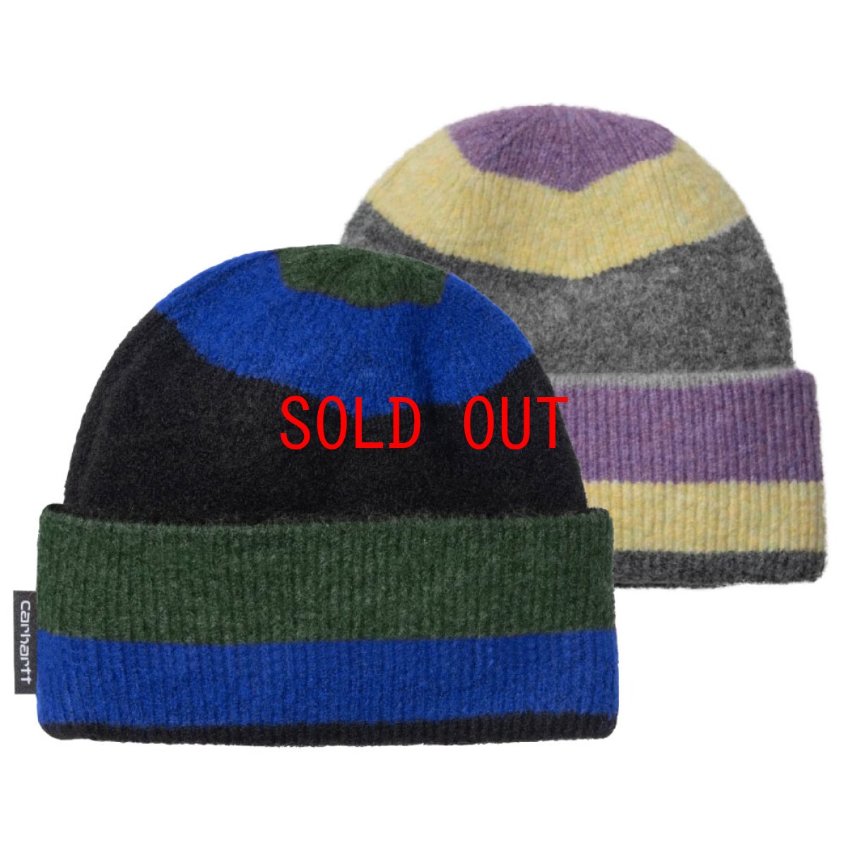 画像9: Sundling Border Beanie Stripe Jacquard Logo Knit Cap ショート ビーニー ニット キャップ (9)