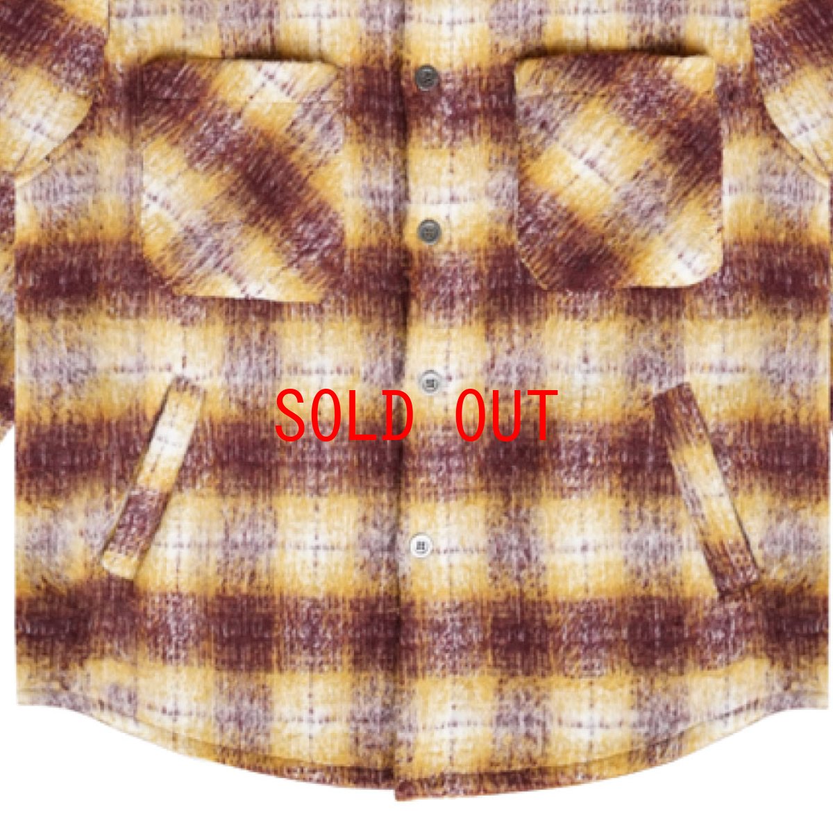画像7: Side Slit Flannel Shirt ヘビー フランネル シャツ モヘア (7)