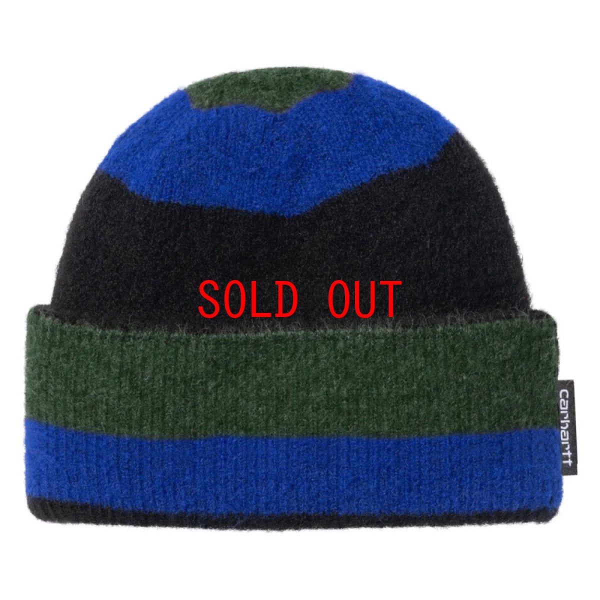 画像2: Sundling Border Beanie Stripe Jacquard Logo Knit Cap ショート ビーニー ニット キャップ (2)