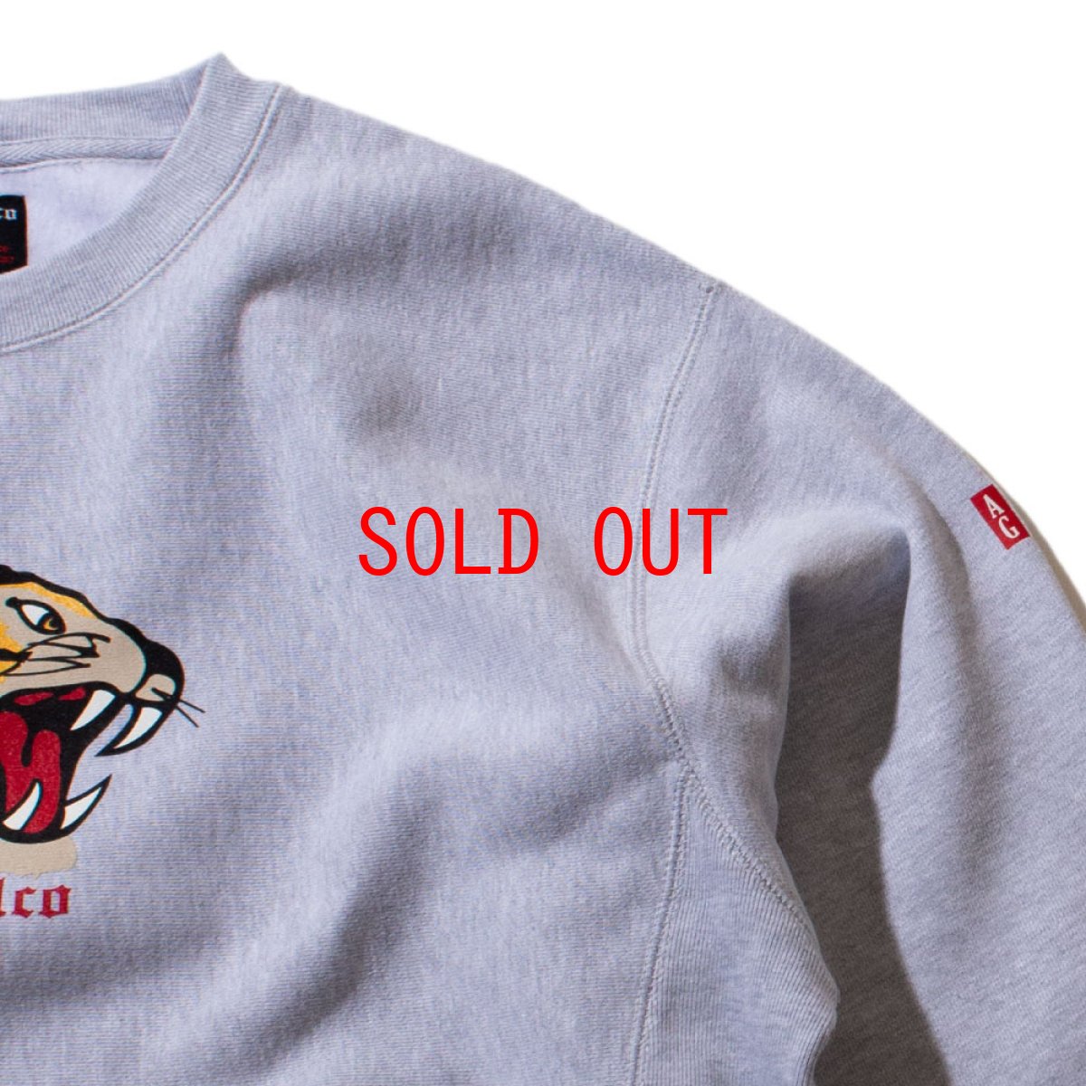 画像4: Tiger Crew neck Sweat shirt GRY タイガー クルーネック スウェット (4)