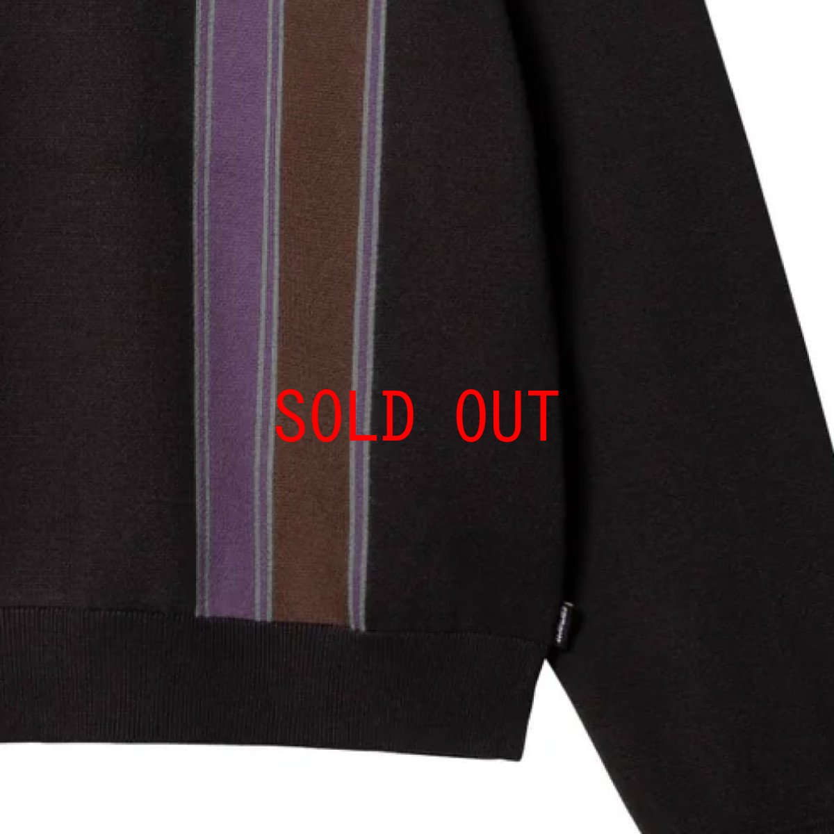 画像8: ARLO Knit Polo L/S Shirt Stripe Jacquard BLK コットン ニット 長袖 ストライプ ポロ シャツ (8)