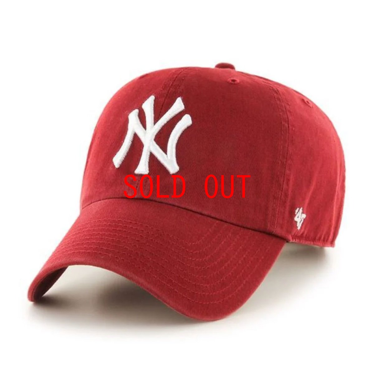 画像1: New York Yankees Clean up Ball Cap Red ニューヨーク ヤンキース クリーンナップ キャップ 帽子 (1)