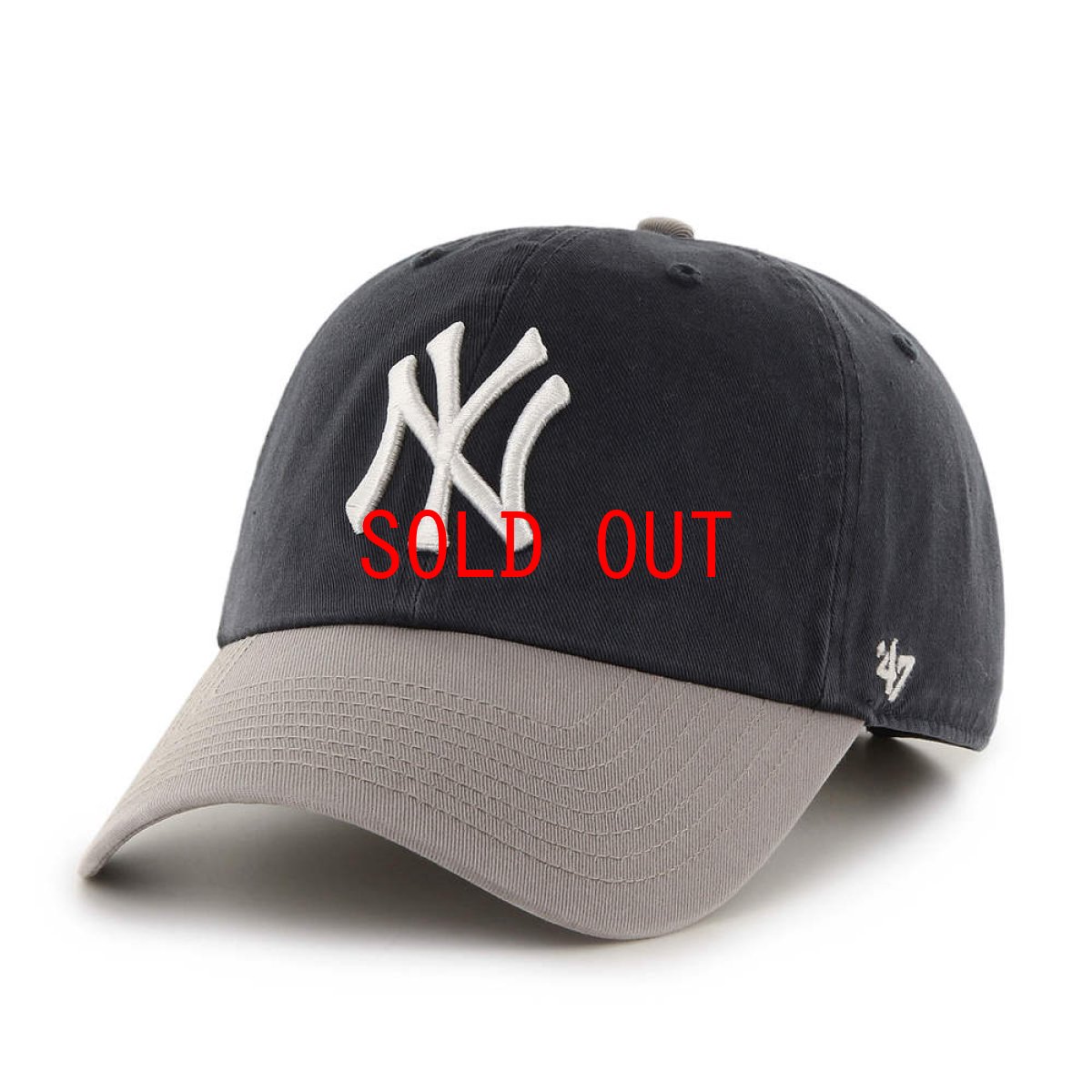 画像1: New York Yankees Clean up Ball Cap Navy Grey ニューヨーク ヤンキース クリーンナップ キャップ 帽子 (1)