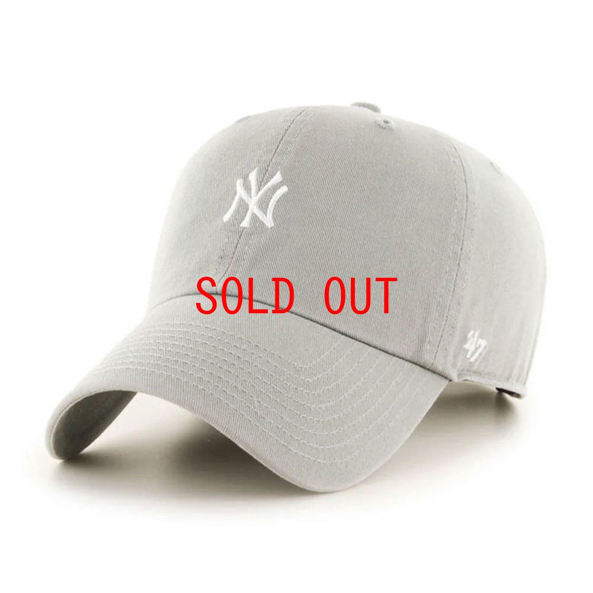 画像1: New York Yankees Baserunner Clean Up Cap Gray ヤンキース ベースランナー クリーンナップ スモール ロゴ キャップ 帽子 (1)