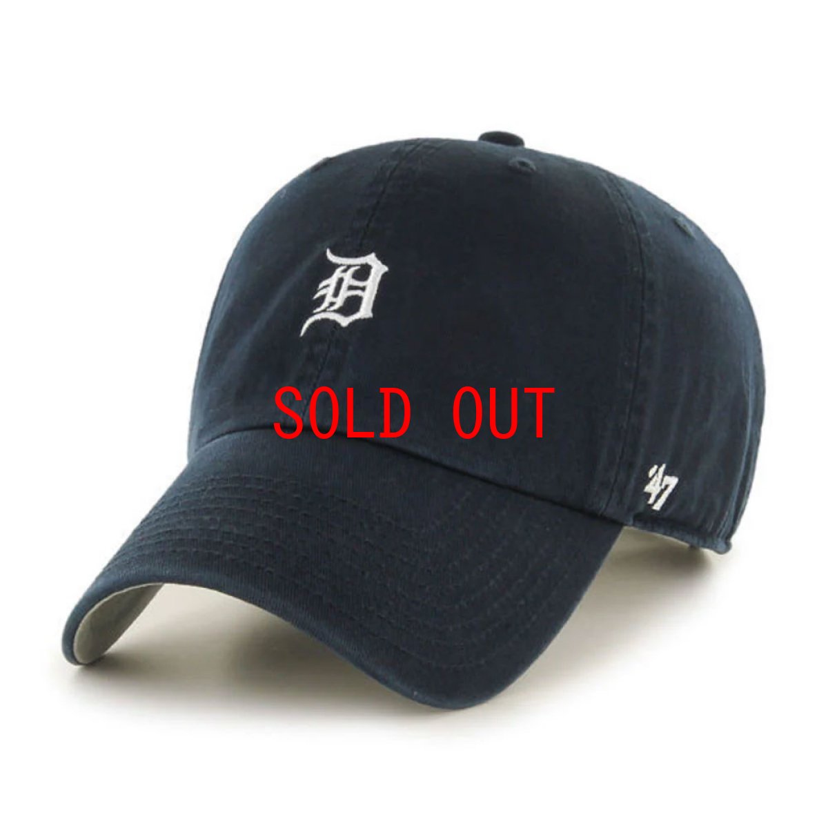 画像1: Detroit Tigers Baserunner Clean Up Cap Black デトロイト タイガース クリーンナップ スモール ロゴ キャップ 帽子 (1)