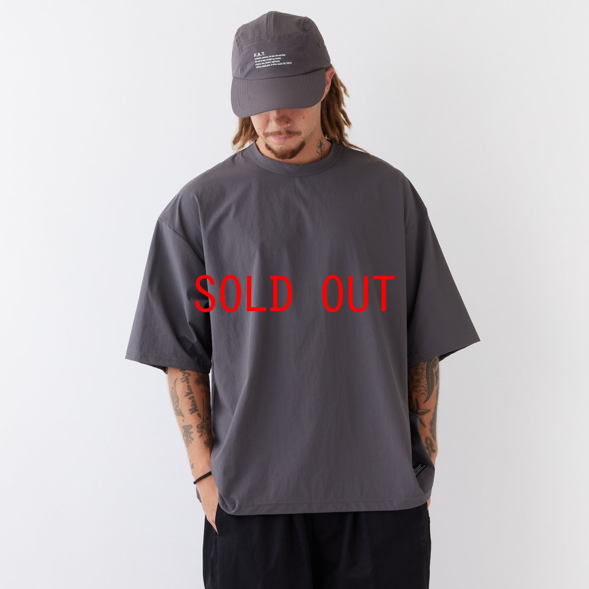 画像3: GRANDEX Nylon S/S Shirts GRY ナイロン 半袖 シャツ ドローコード (3)