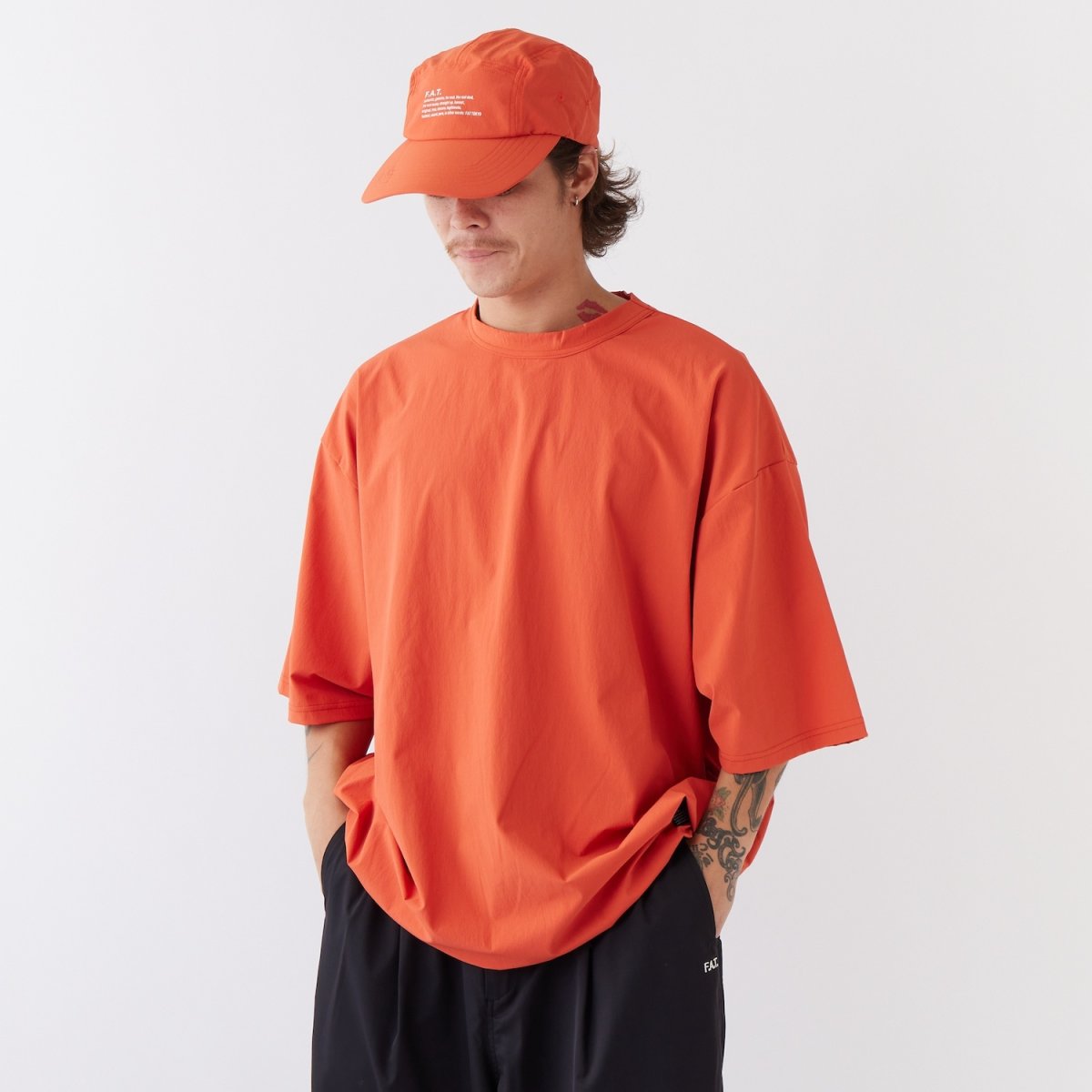 画像1: GRANDEX Nylon S/S Shirts ORG ナイロン 半袖 シャツ ドローコード (1)