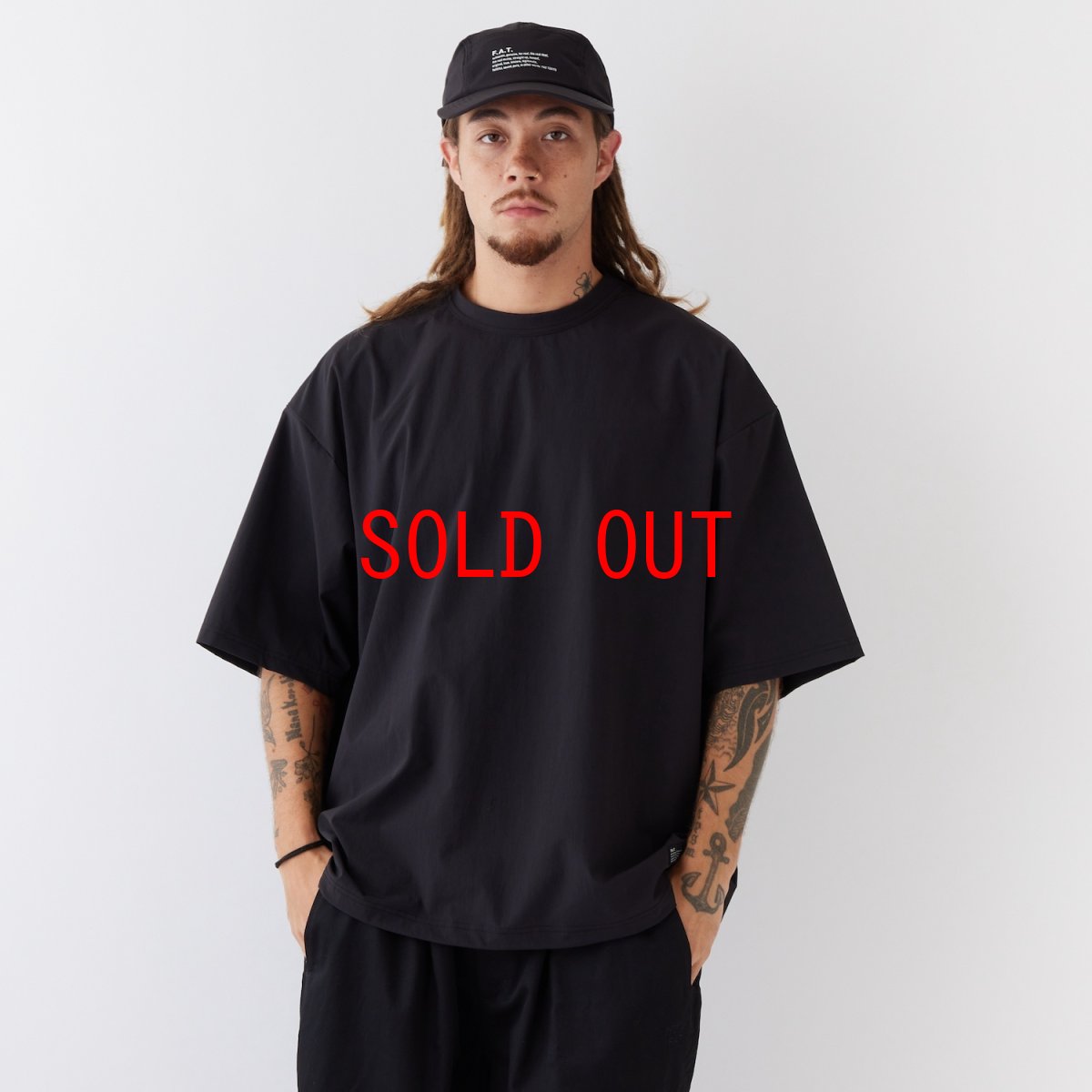 画像1: GRANDEX Nylon S/S Shirts BLK ナイロン 半袖 シャツ ドローコード (1)