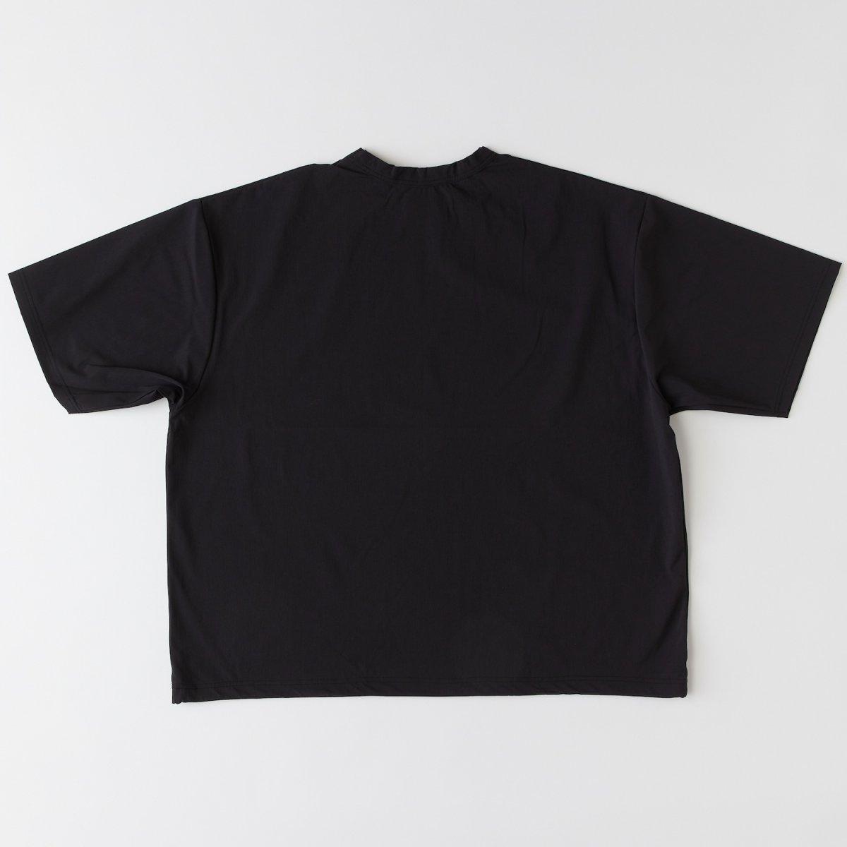 画像3: GRANDEX Nylon S/S Shirts BLK ナイロン 半袖 シャツ ドローコード (3)