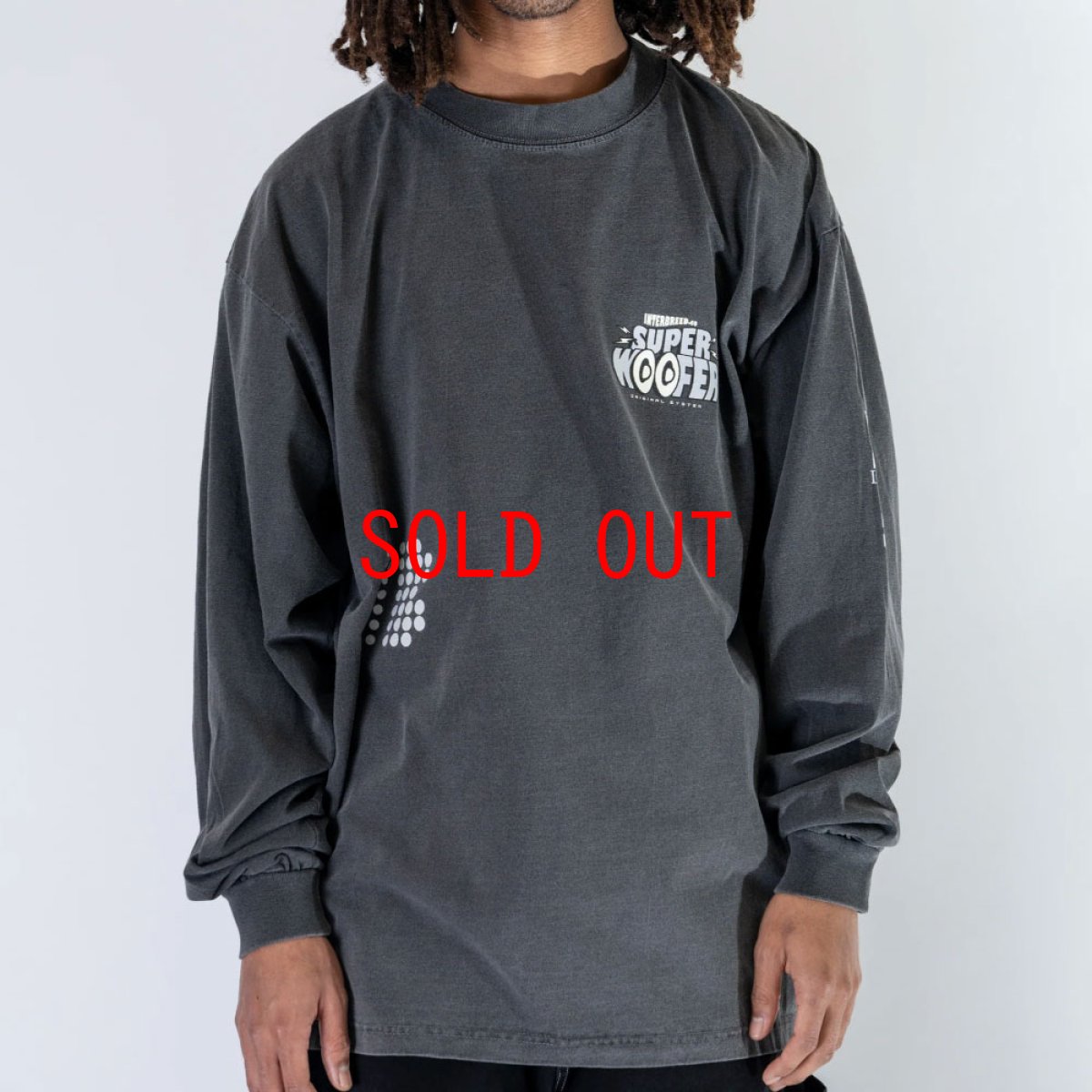 画像1: Super Woofer Promo L/S Tee Washed BLK ウォッシュ プロモ 長袖 Tシャツ (1)