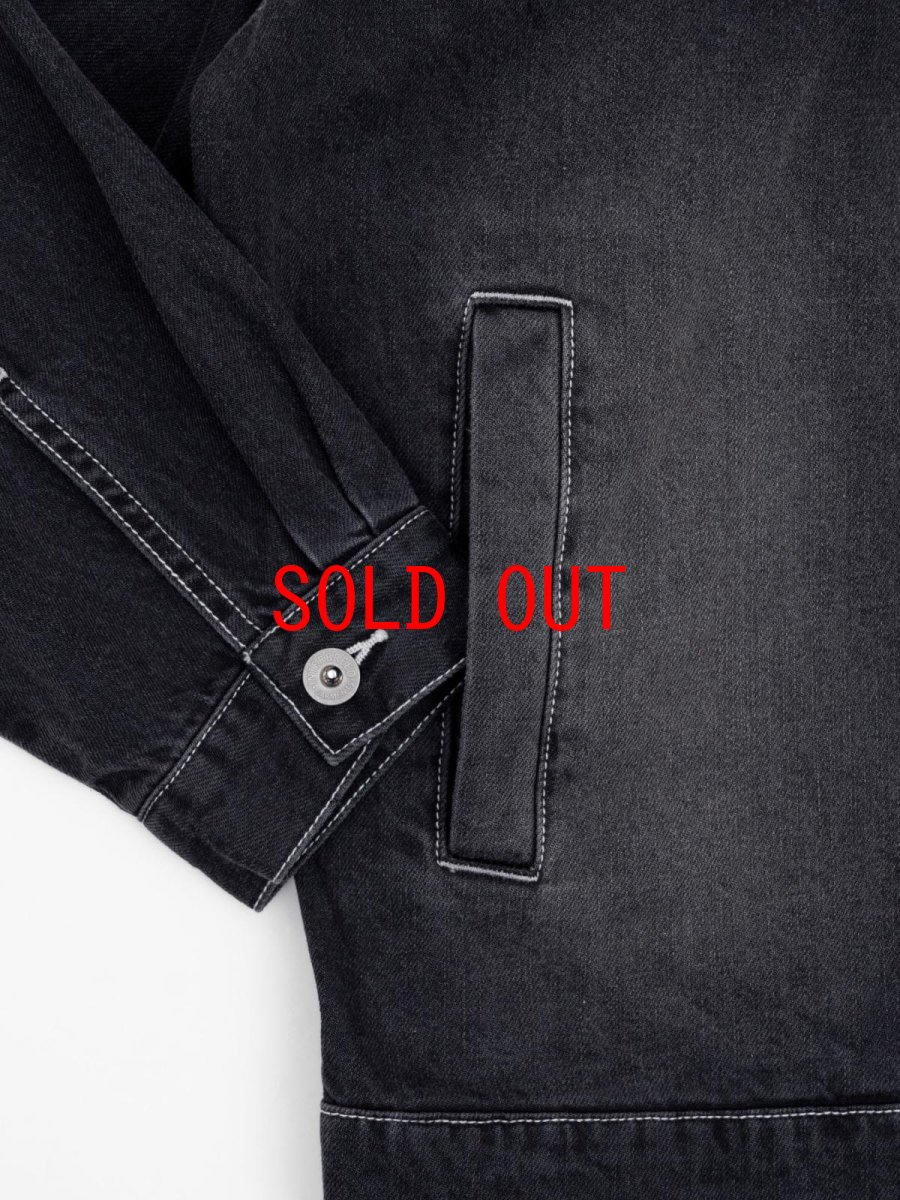 画像13: Mash Up Denim Hoodie BLK デニム ジップ フーディー (13)