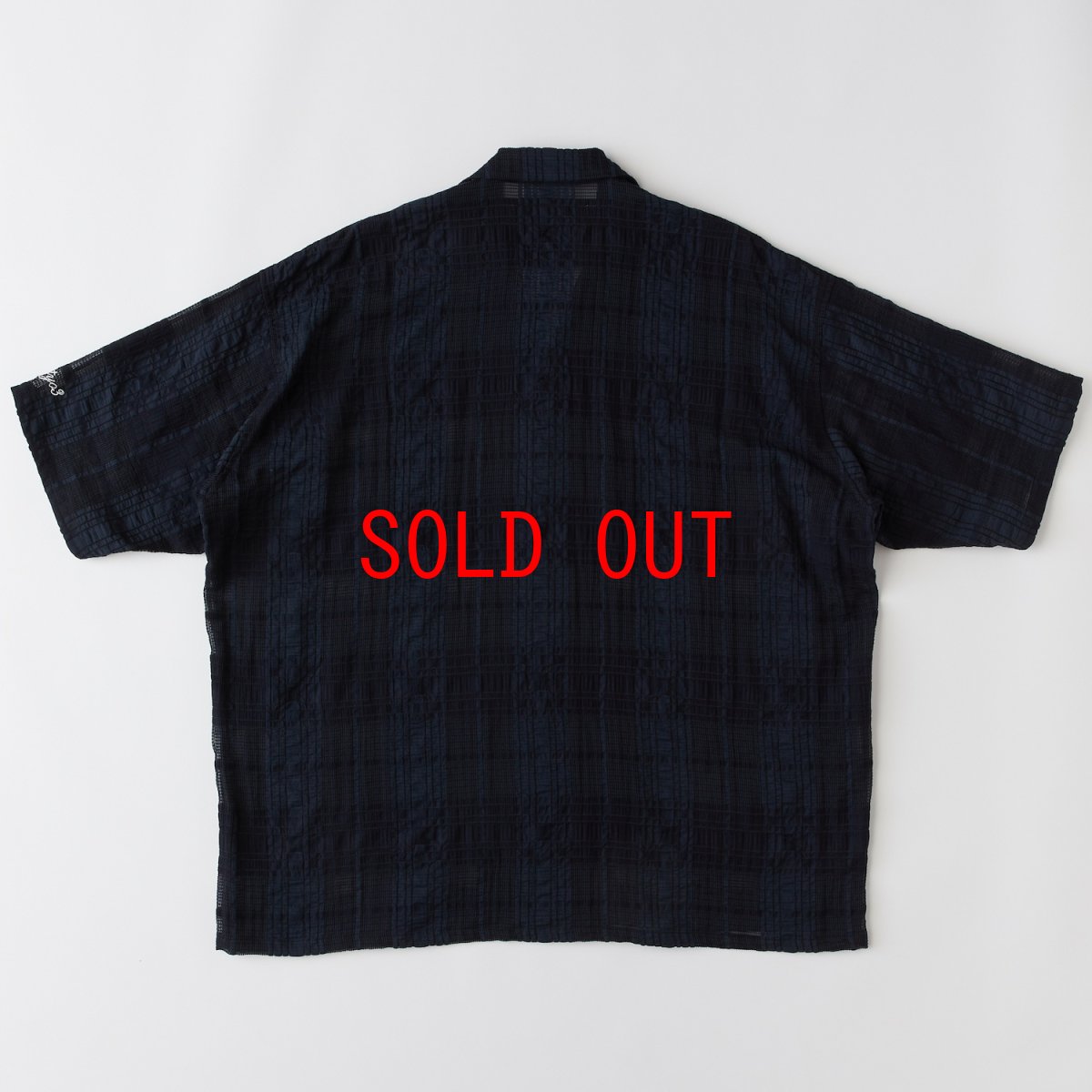 画像3: GIGALACY S/S Mesh Shirts NVY 半袖 メッシュ チェック シャツ (3)