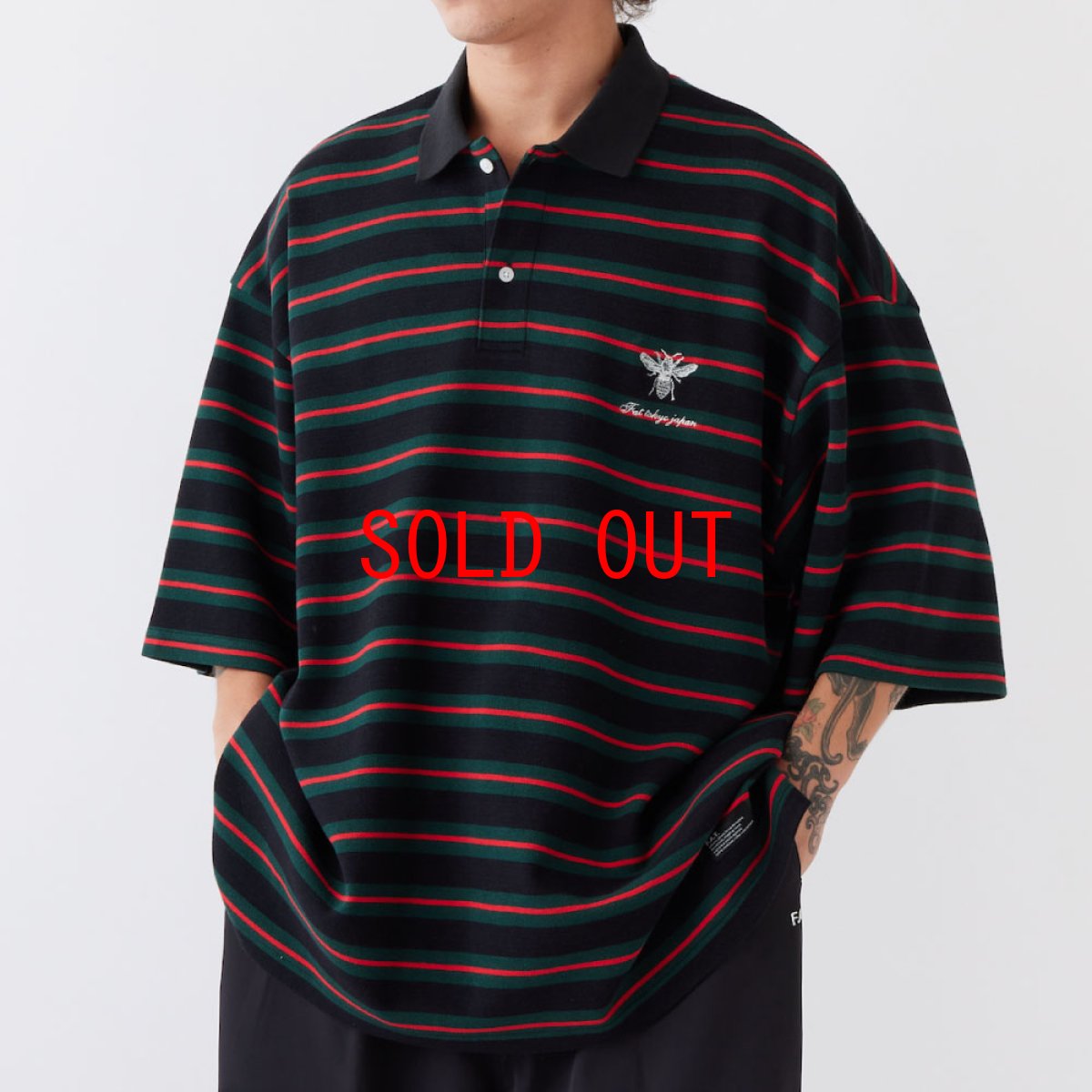 画像1: CHUKKABEE S/S Border Polo Shirts BLK 半袖 ボーダー ポロ シャツ (1)