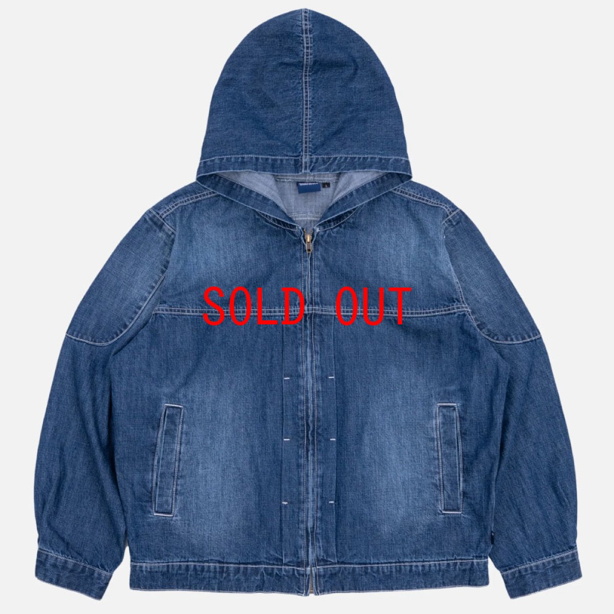 画像2: Mash Up Denim Hoodie BLU デニム ジップ フーディー (2)