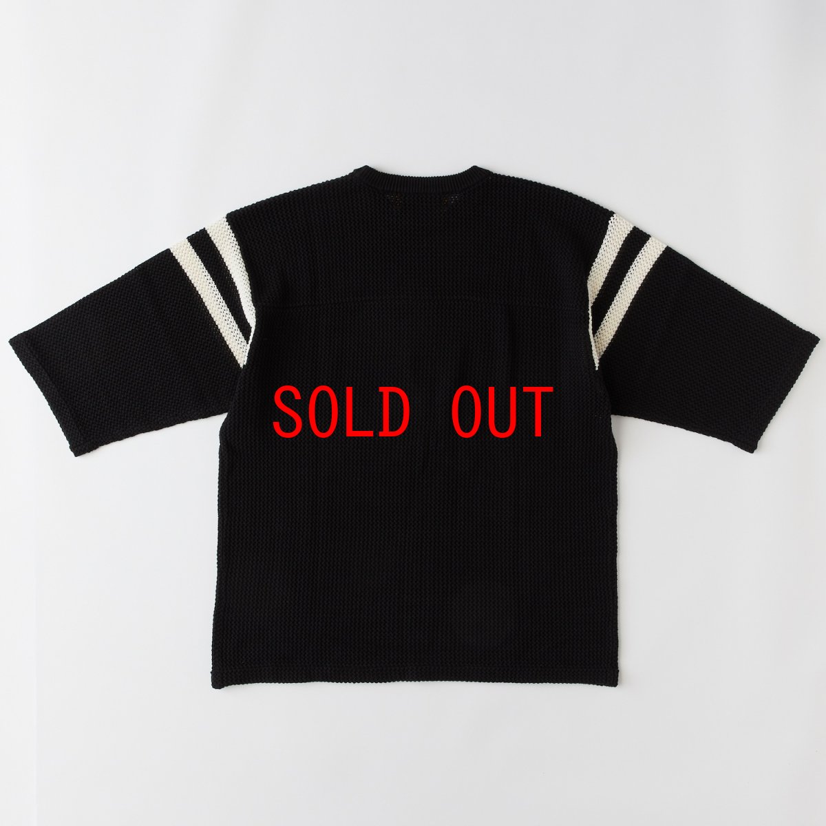 画像3: MESHBOWL Knit Football Shirts BLK メッシュ ニット フットボール シャツ (3)