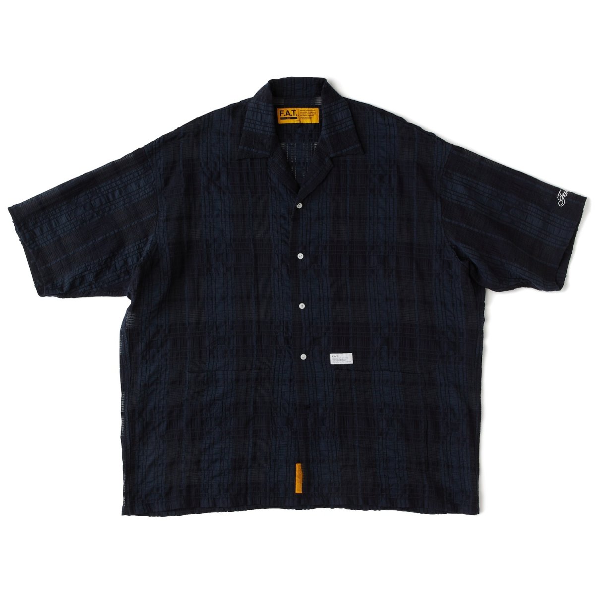 画像2: GIGALACY S/S Mesh Shirts NVY 半袖 メッシュ チェック シャツ (2)