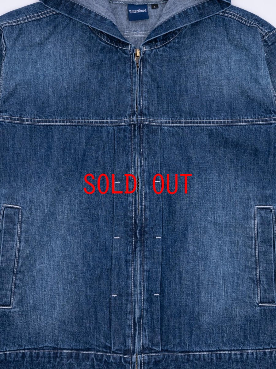 画像12: Mash Up Denim Hoodie BLU デニム ジップ フーディー (12)