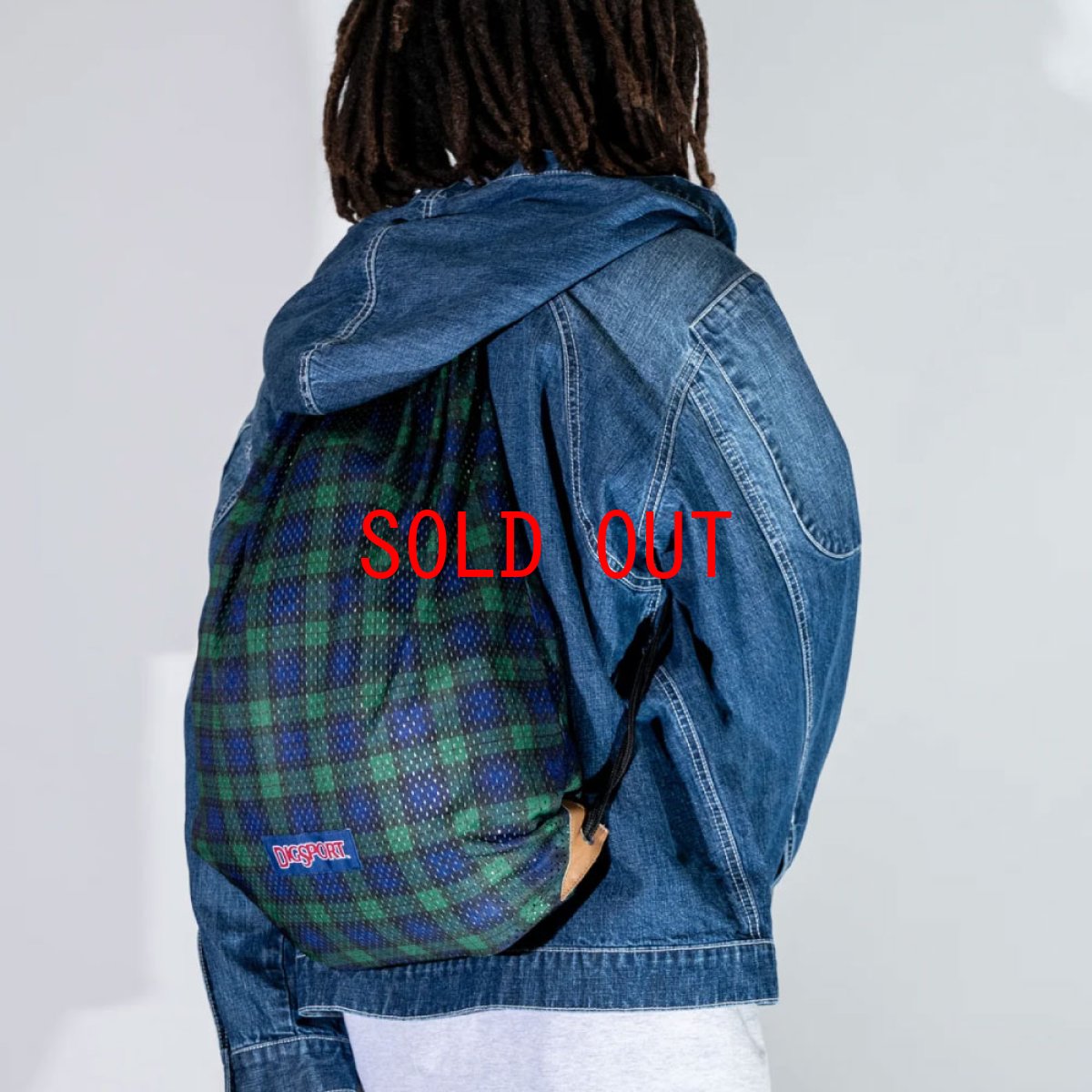 画像5: DIGSPORTS Gym Sack ブラックウォッチ TREE CAMO メッシュ バッグ レコード ナップサック (5)