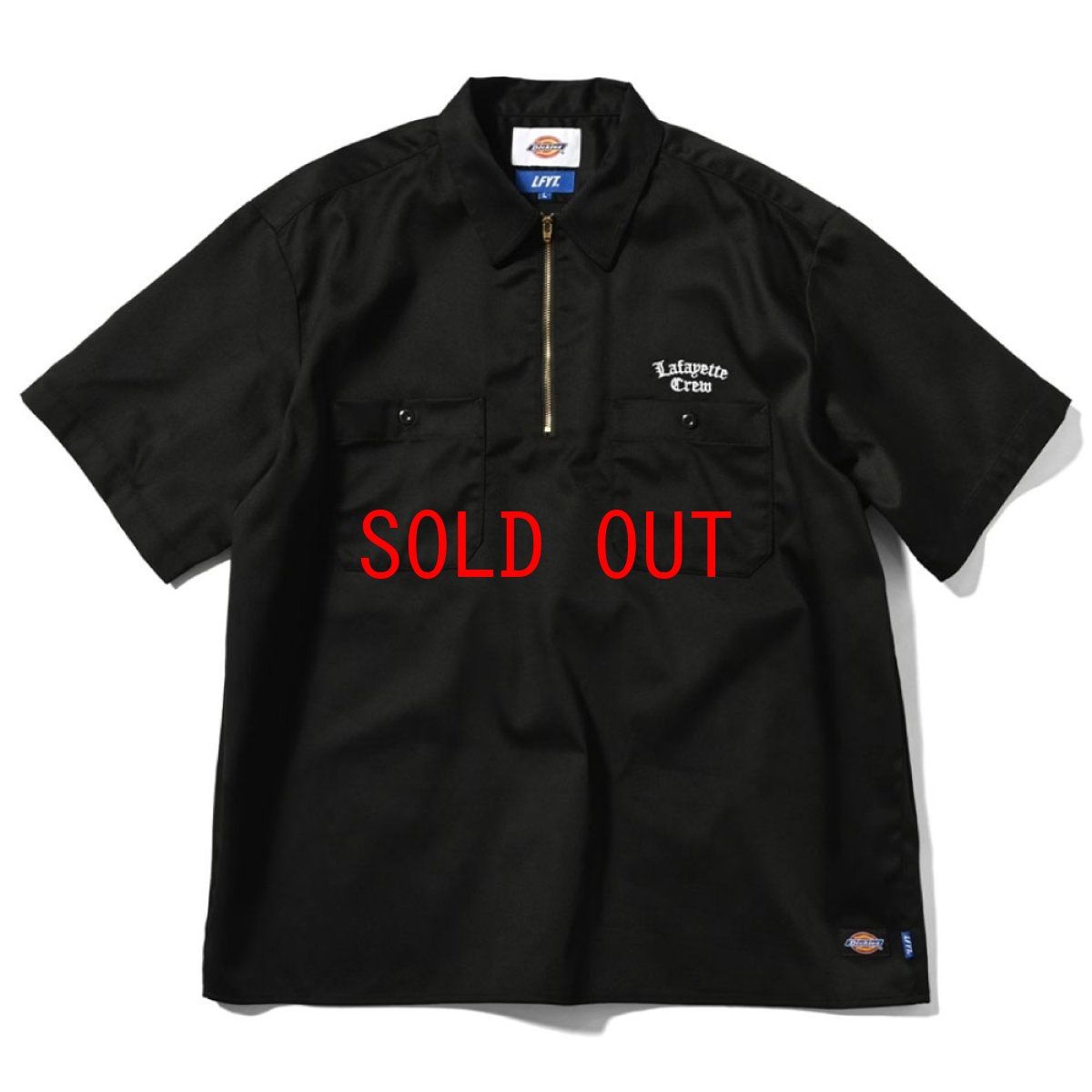 画像2: × Dickies S/S Half Zip Work Shirt BLK ディッキーズ ワーク シャツ (2)