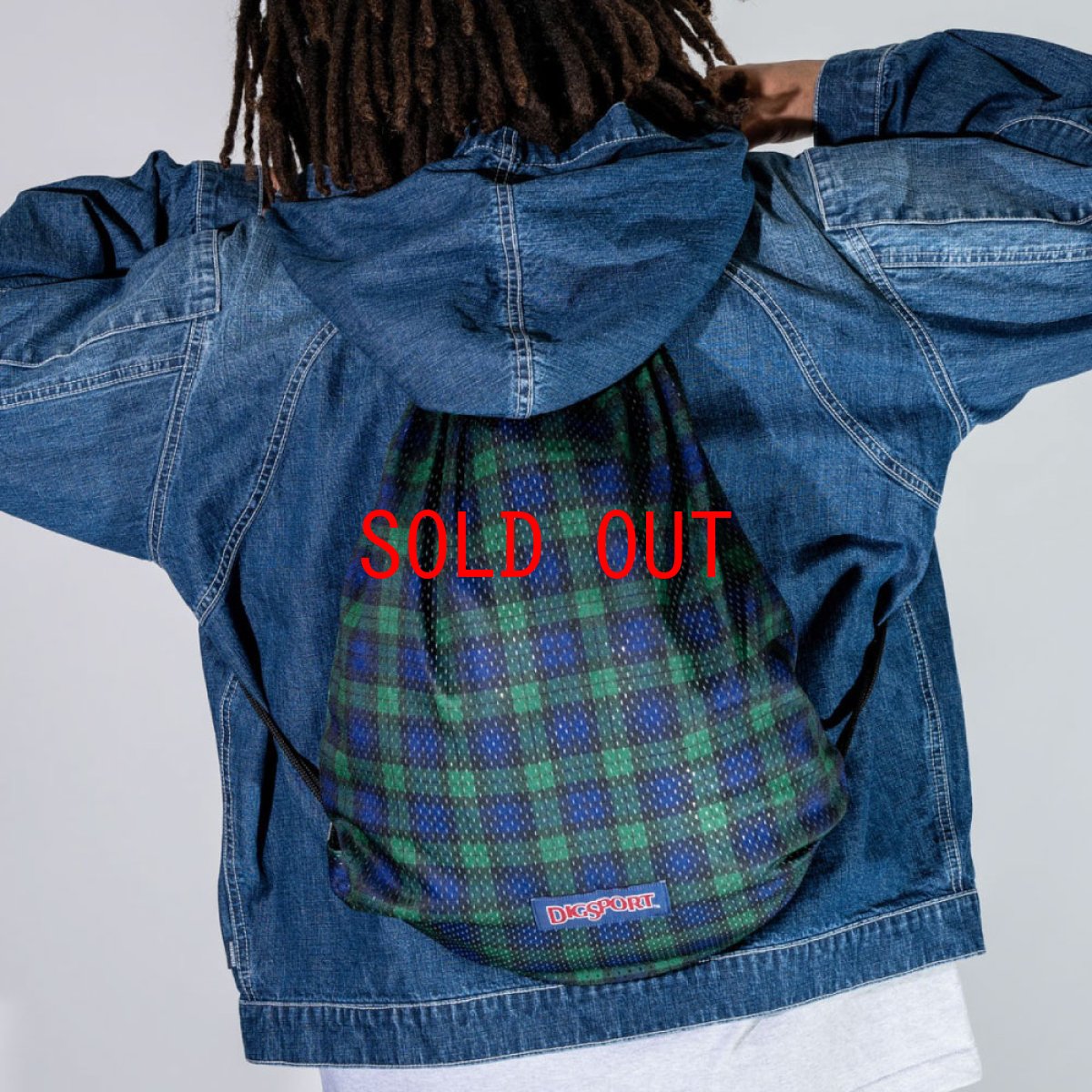 画像2: DIGSPORTS Gym Sack ブラックウォッチ TREE CAMO メッシュ バッグ レコード ナップサック (2)