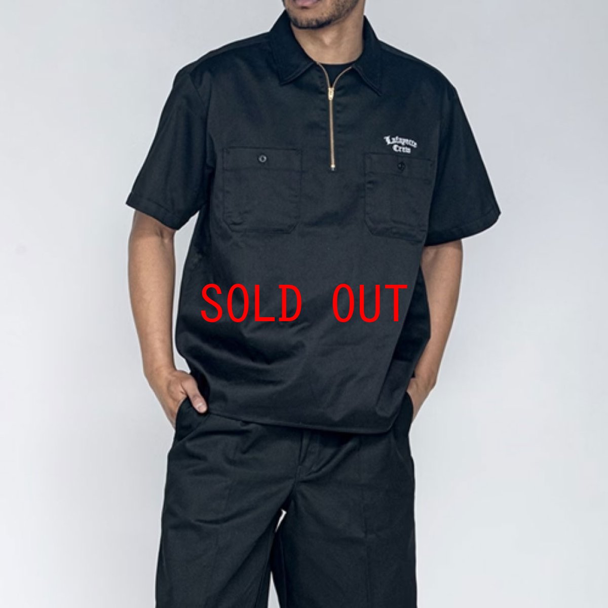 画像11: × Dickies S/S Half Zip Work Shirt BLK ディッキーズ ワーク シャツ (11)