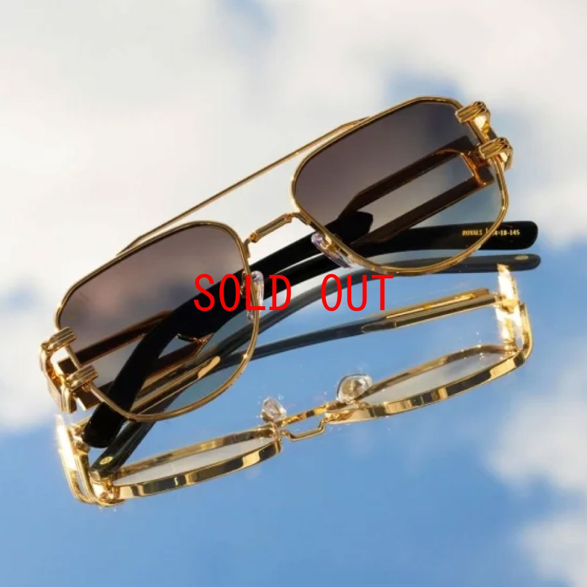 画像4: 9Five Royals Black & 24K Gold Sunglasses ロイアル ブラック ゴールド サングラス (4)