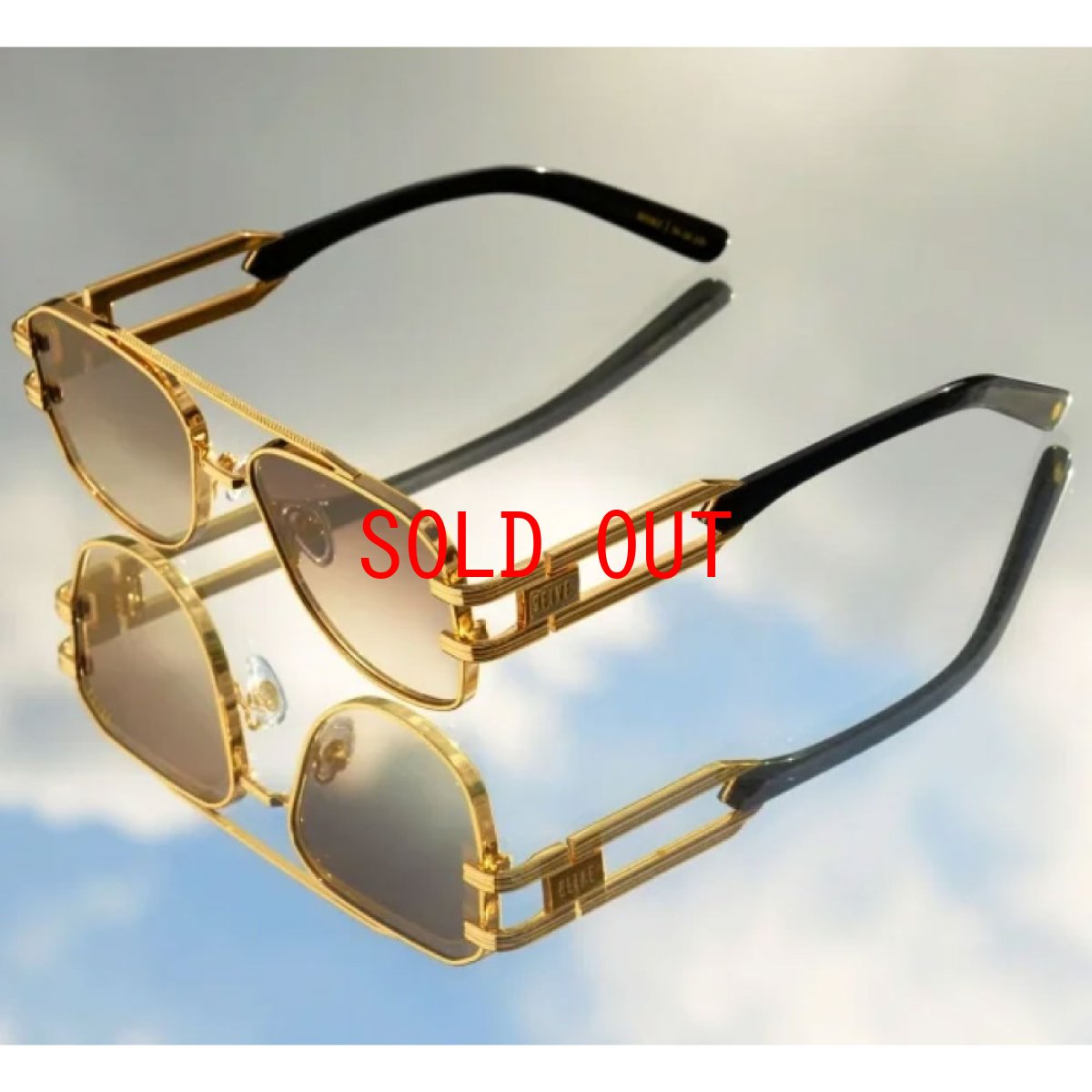 9Five Royals Black & 24K Gold Sunglasses