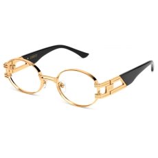 画像1: ST. James 24K Gold Clear Lens glasses セントジェームス ブラック & 24K ゴールド クリア レンズ メガネ (1)